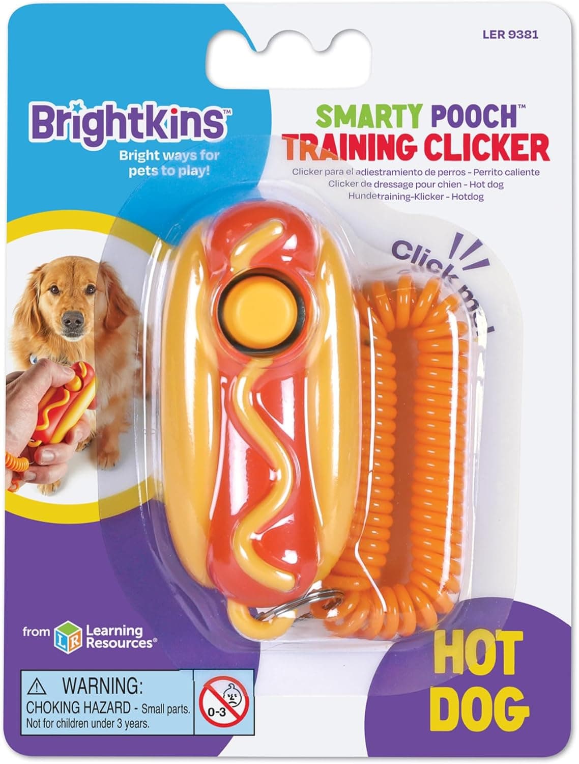 עזר אילוף לכלב — Brightkins Training Clicker: Hot Dog - Dog Training &amp; Behavior Aids, Puppy O