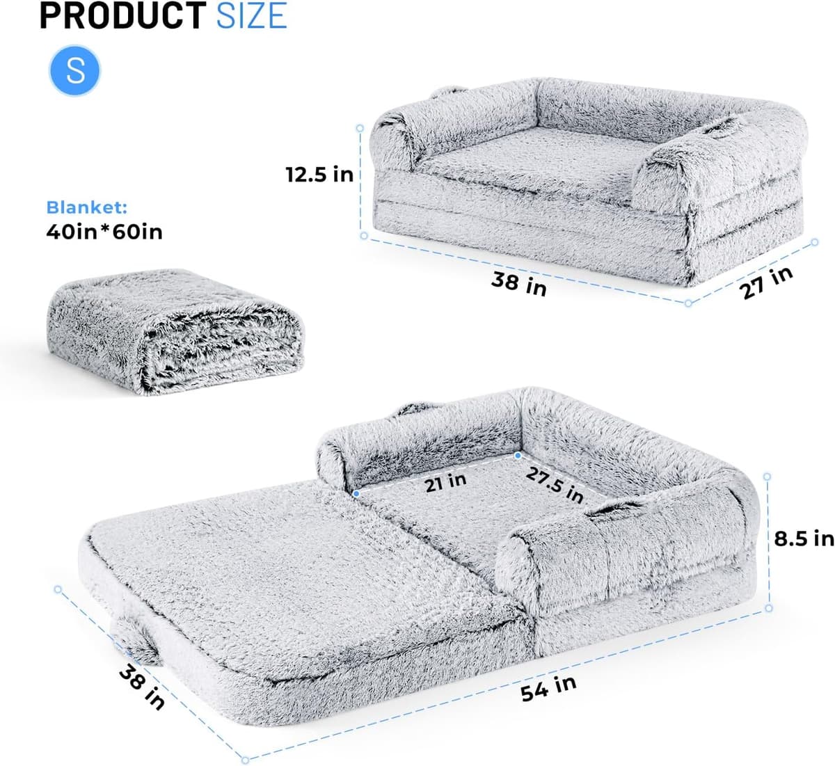 מיטה לכלב גדול — Human Dog Bed for Kids, 2 in 1 Foldable XL Bed for People Fi