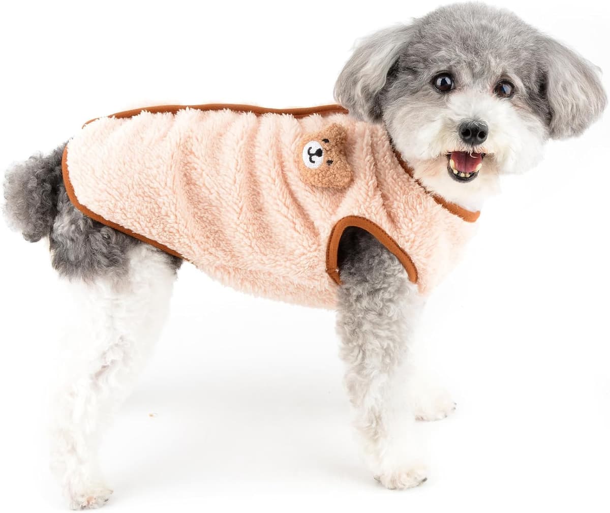 ביגוד לכלב — Ranphy Fleece Small Dog Sweater, Solid Pet Vest with Bear Pa
