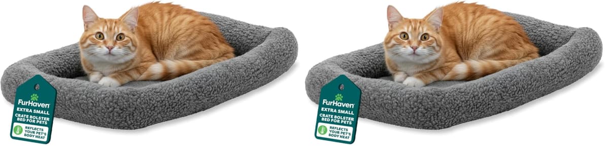מיטה לכלב קטן — Furhaven Dog Bed for Extra Small Dogs & Indoor Cats, 100% Washable, Sized to Fit