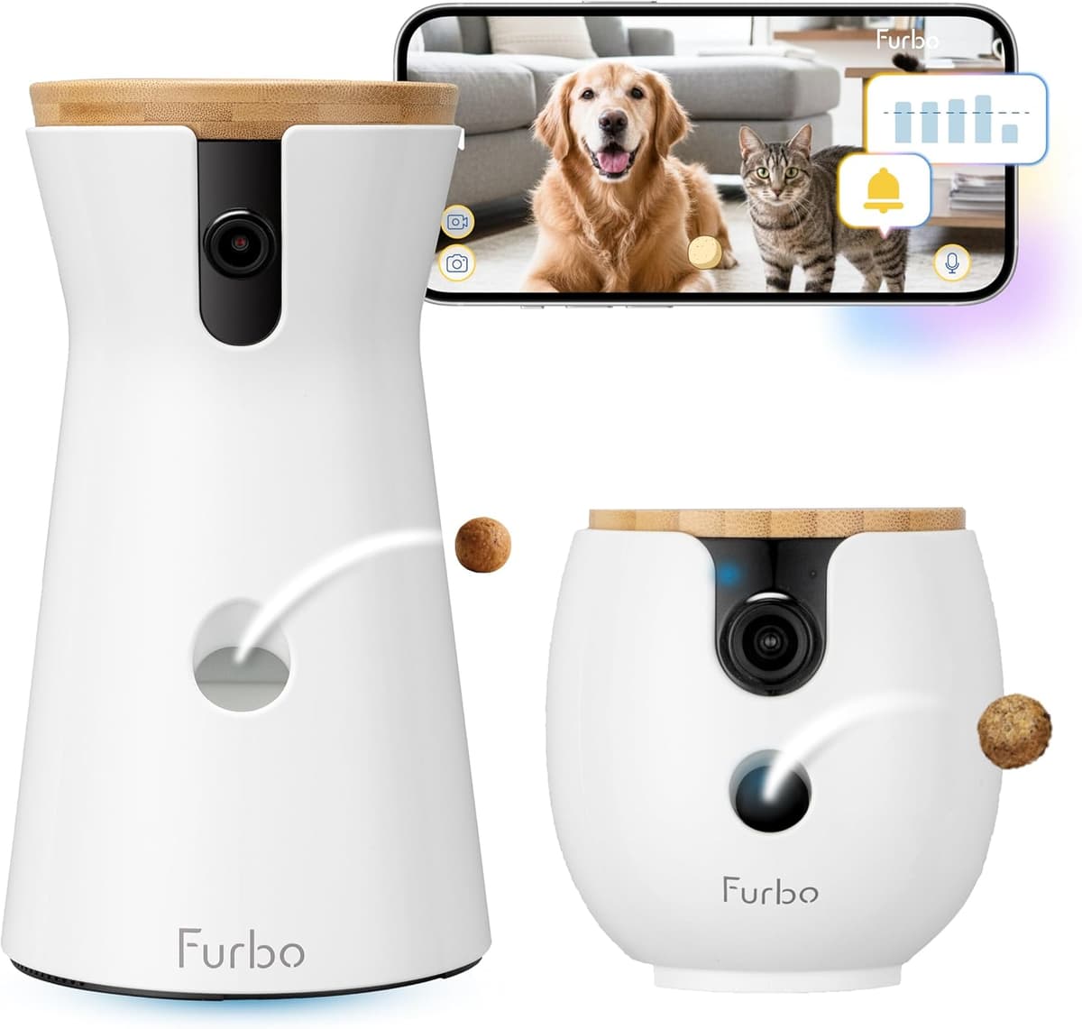 מצלמת מעקב לכלב — Furbo 360° Dog Camera + Mini 360° Cam [New Subscription Required at Setup] 2-Cam
