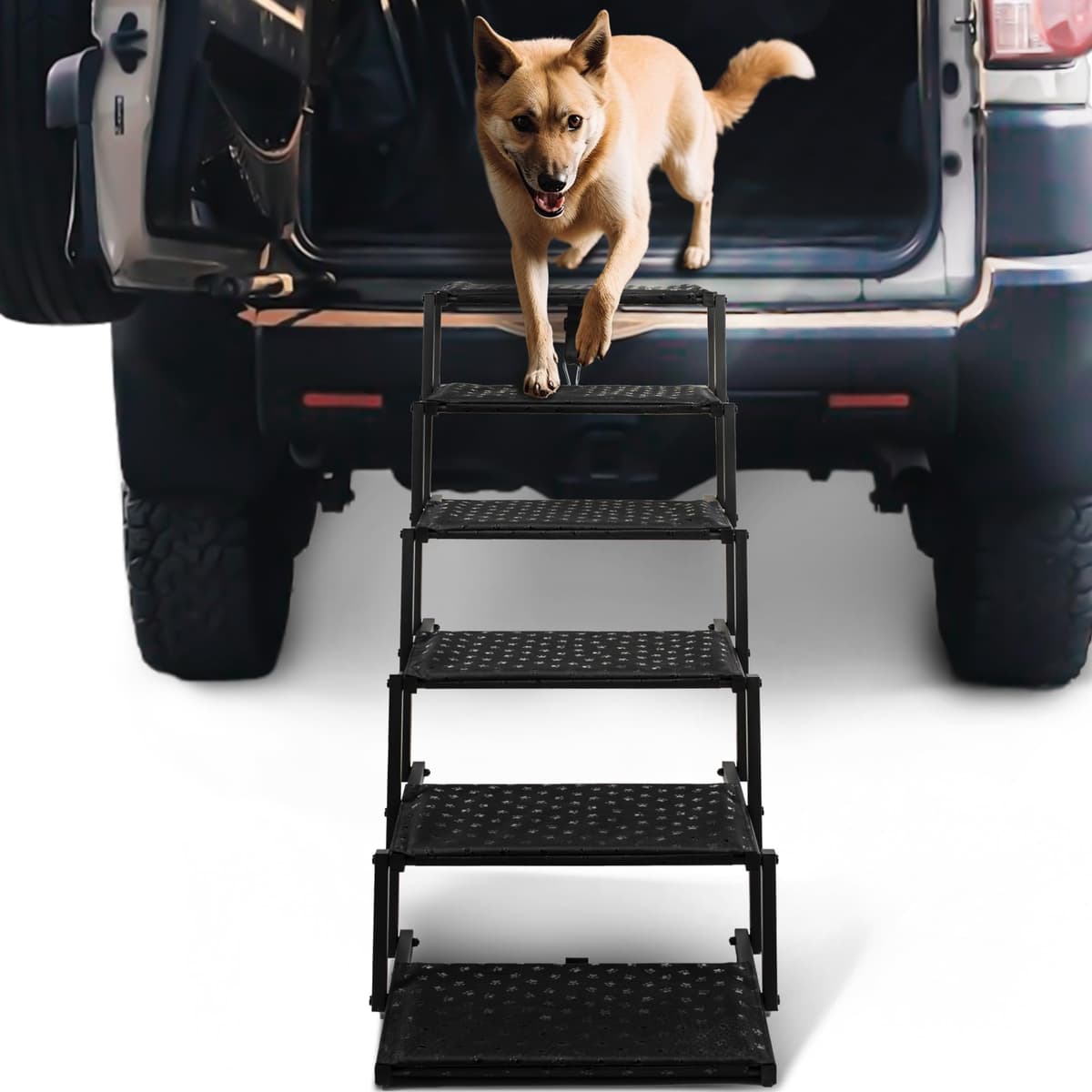 מדרגות לכלב — Dog Stairs for Car - Foldable Dog Ramps for Large Dogs with Non Slip Surface, Po