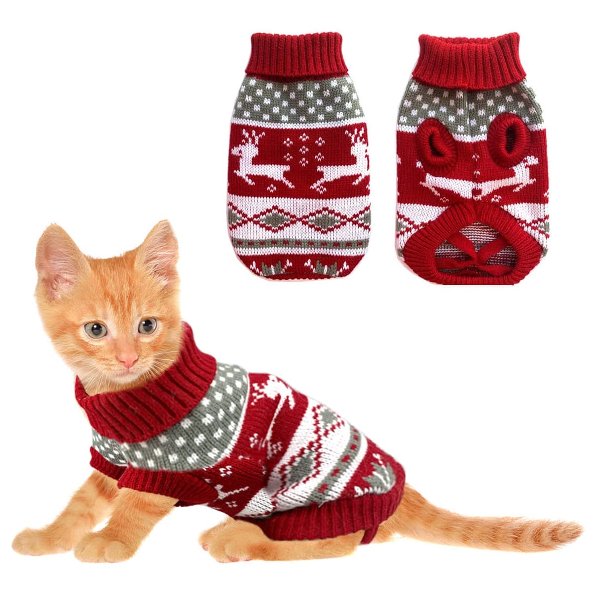 בגדים לכלב — Vehomy Dog Christmas Sweaters Pet Winter Knitwear Xmas Clothes Classic Warm Coat