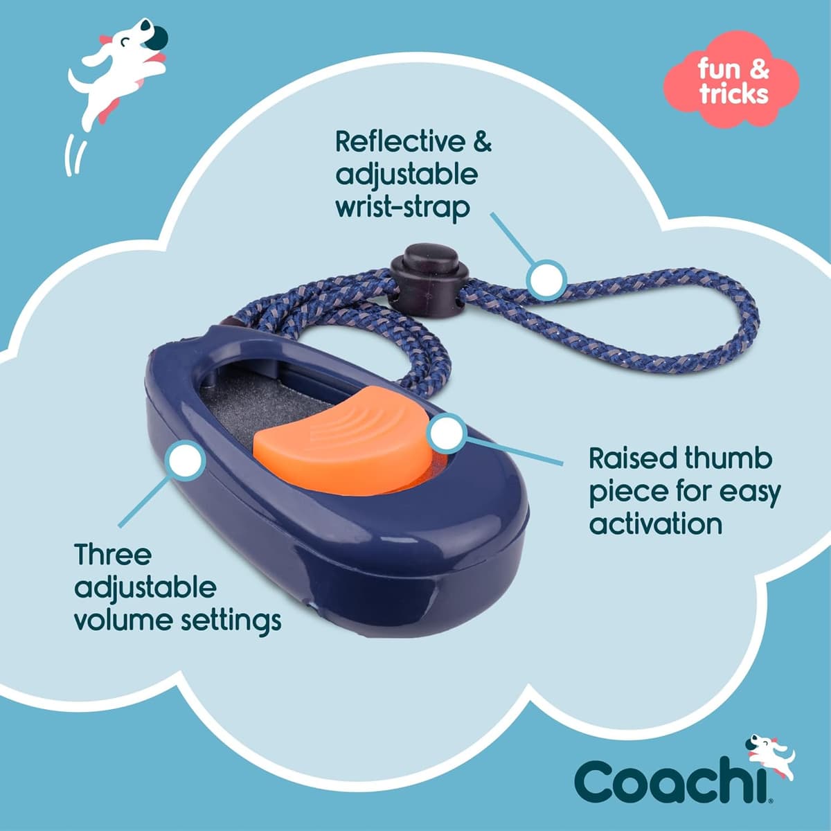 עזר אילוף לכלב — Company of Animals Coachi Multi-Clicker, Dog Accessory, Volume Control with 3 Se