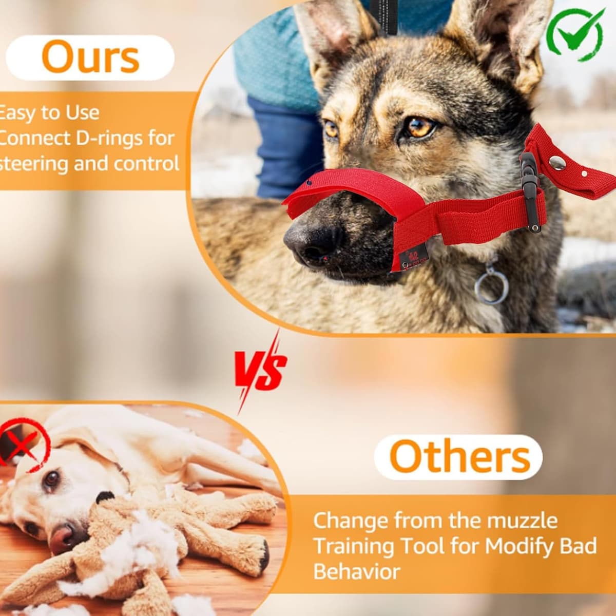 מחסום פה לכלב — Soft Dog Muzzle Dog Mouth Cover for Short-mouthed Anti-Biting Chewing Barking Br