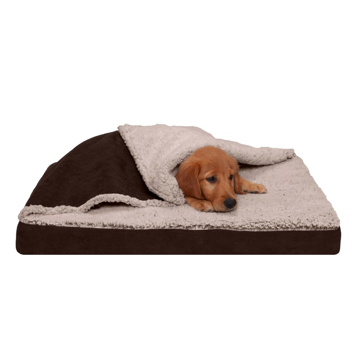 מיטה לכלב קטן — Furhaven Cooling Gel Dog Bed for Medium/Small Dogs w/ Removable Washable Cover, 