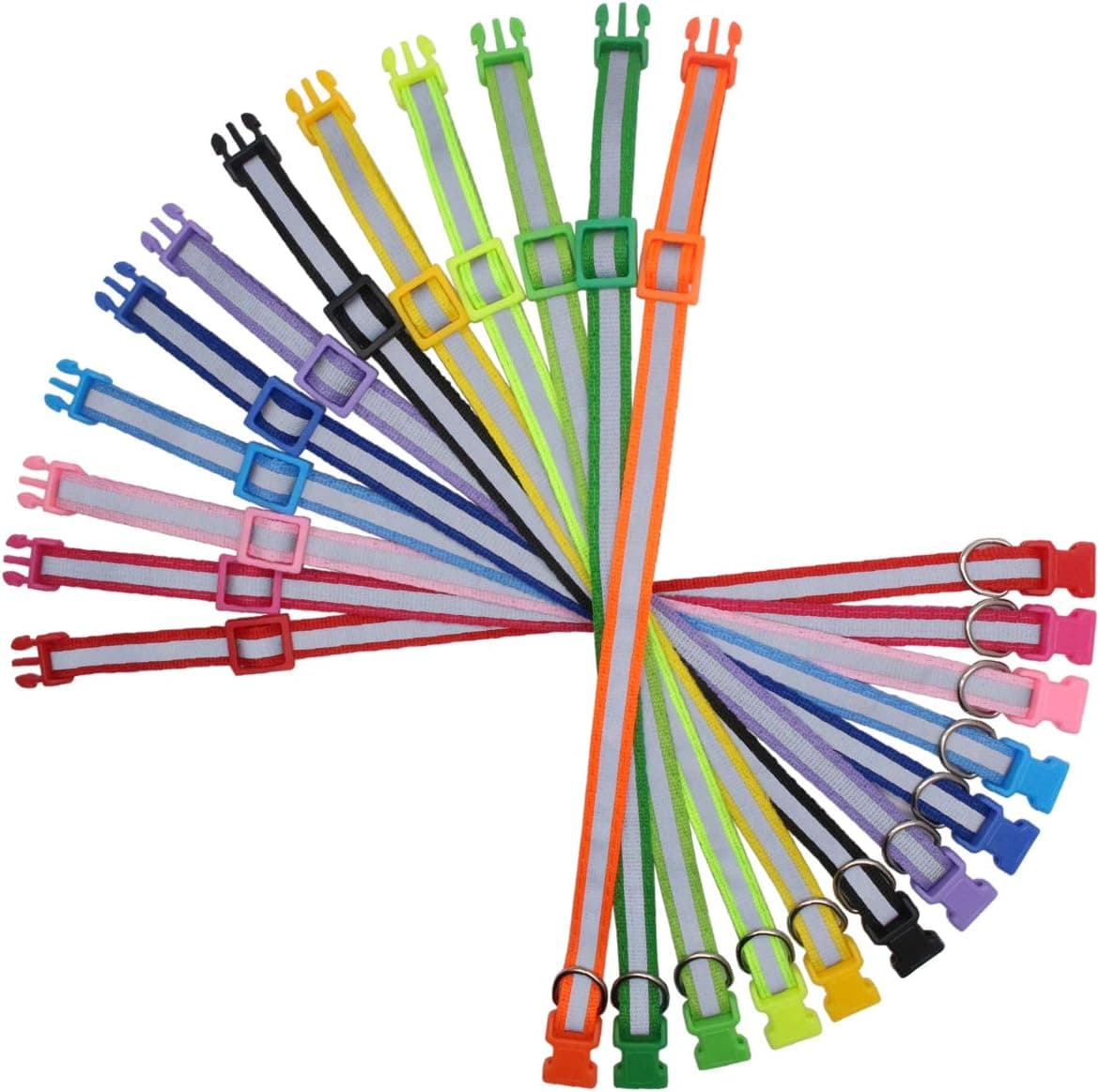 קולר לכלב — YOY 12 pcs/Set Soft Nylon Puppy Whelping ID Collars - Adjustable Reusable Washab