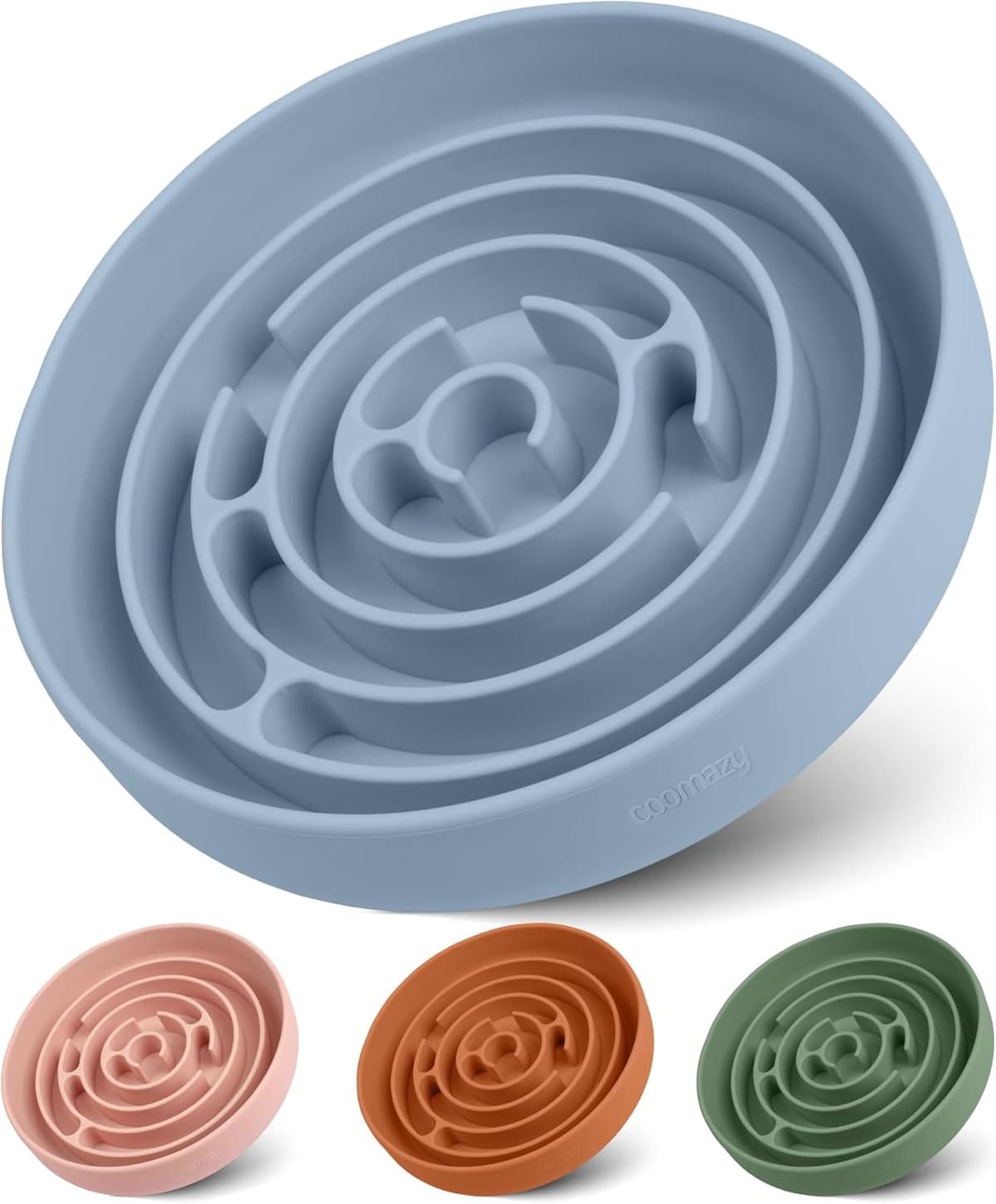 קערת האכלה לכלב — Coomazy Slow Feeder Dog Bowl, Silicone Material, Nonslip Design, BPA Free, Light