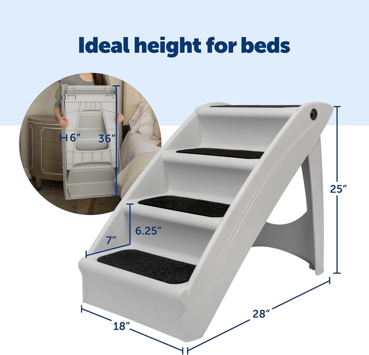 מדרגות/רמפה לכלב — PetSafe CozyUp Folding Dog Stairs, Portable Indoor/Outdoor P