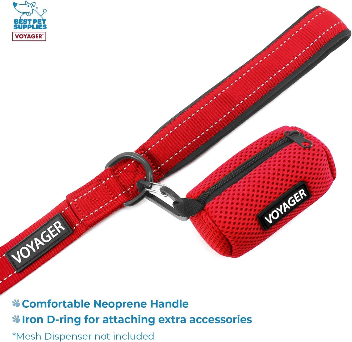 רתמה/רצועה לכלב — Voyager Step-in Air All Weather Mesh Harness and Reflective Dog 5 ft Leash Combo