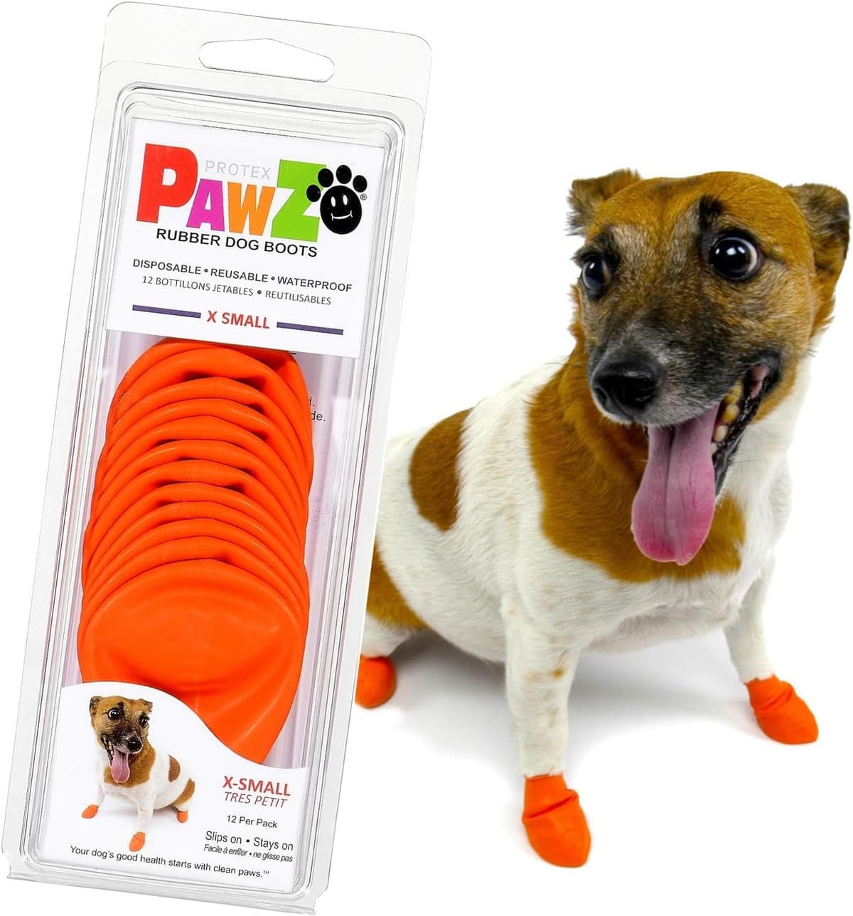 נעליים/מגפיים לכלב — PawZ Dog Boots X-Small | 24 Booties Orange and Black