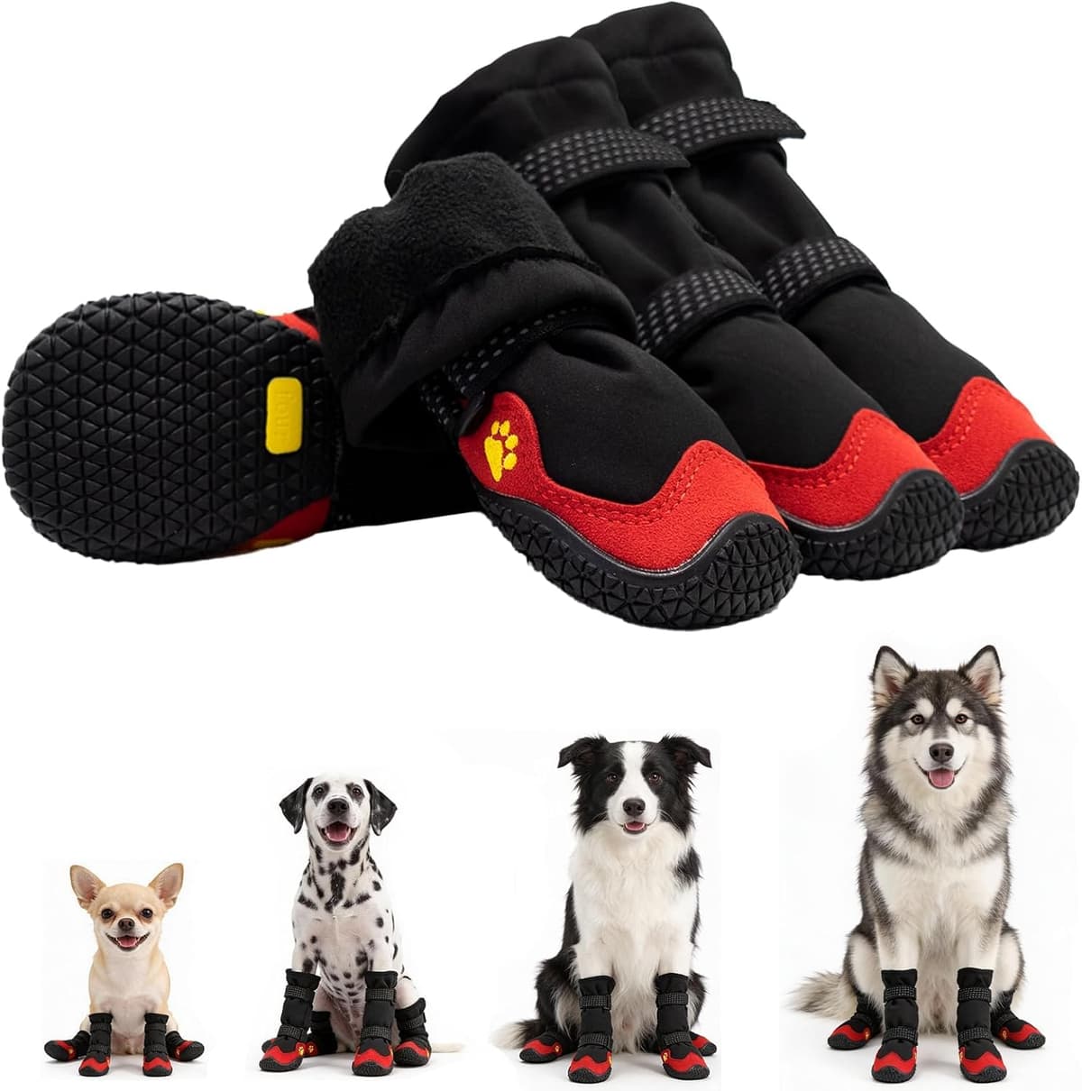נעליים/מגפיים לכלב — Dog Boots for Snow &amp; Hiking, Waterproof High Top Protect