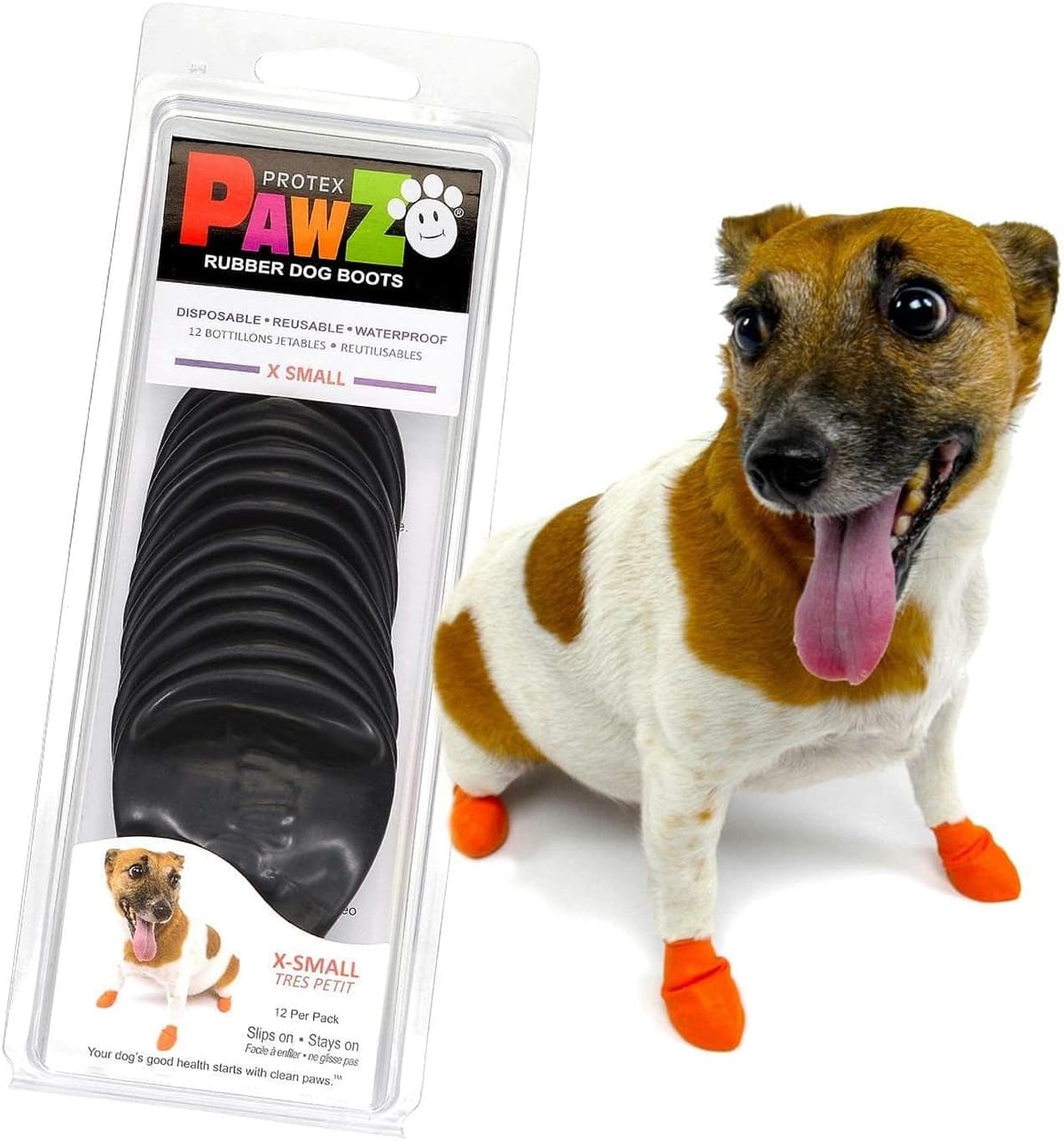 נעליים/מגפיים לכלב — PawZ Dog Boots X-Small | 24 Booties Orange and Black