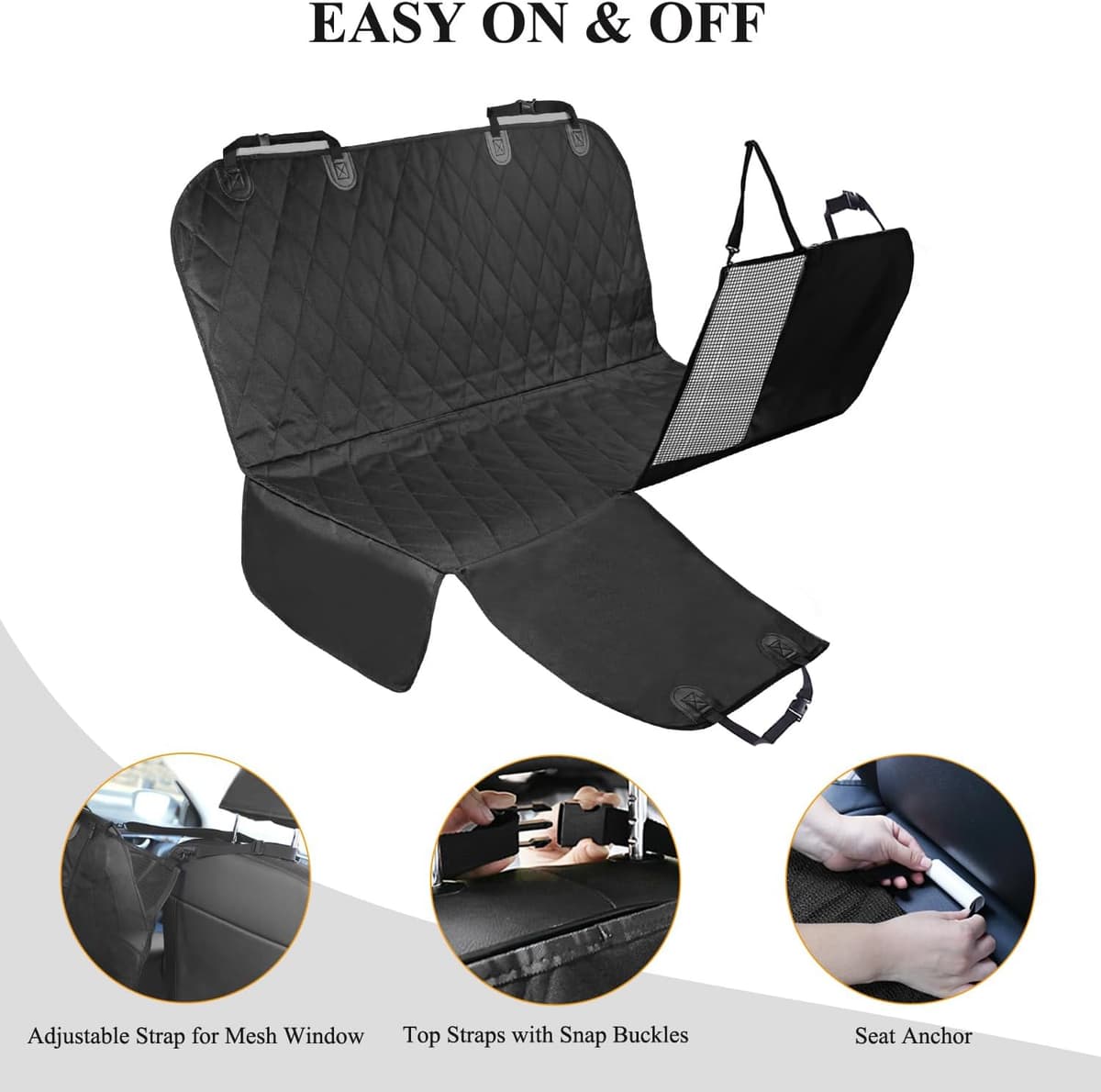 כיסוי רכב לכלב — VIVAGLORY Dog Seat Cover Easyhammock Dog Hammock, Seat Cover for Car SUV &amp; T