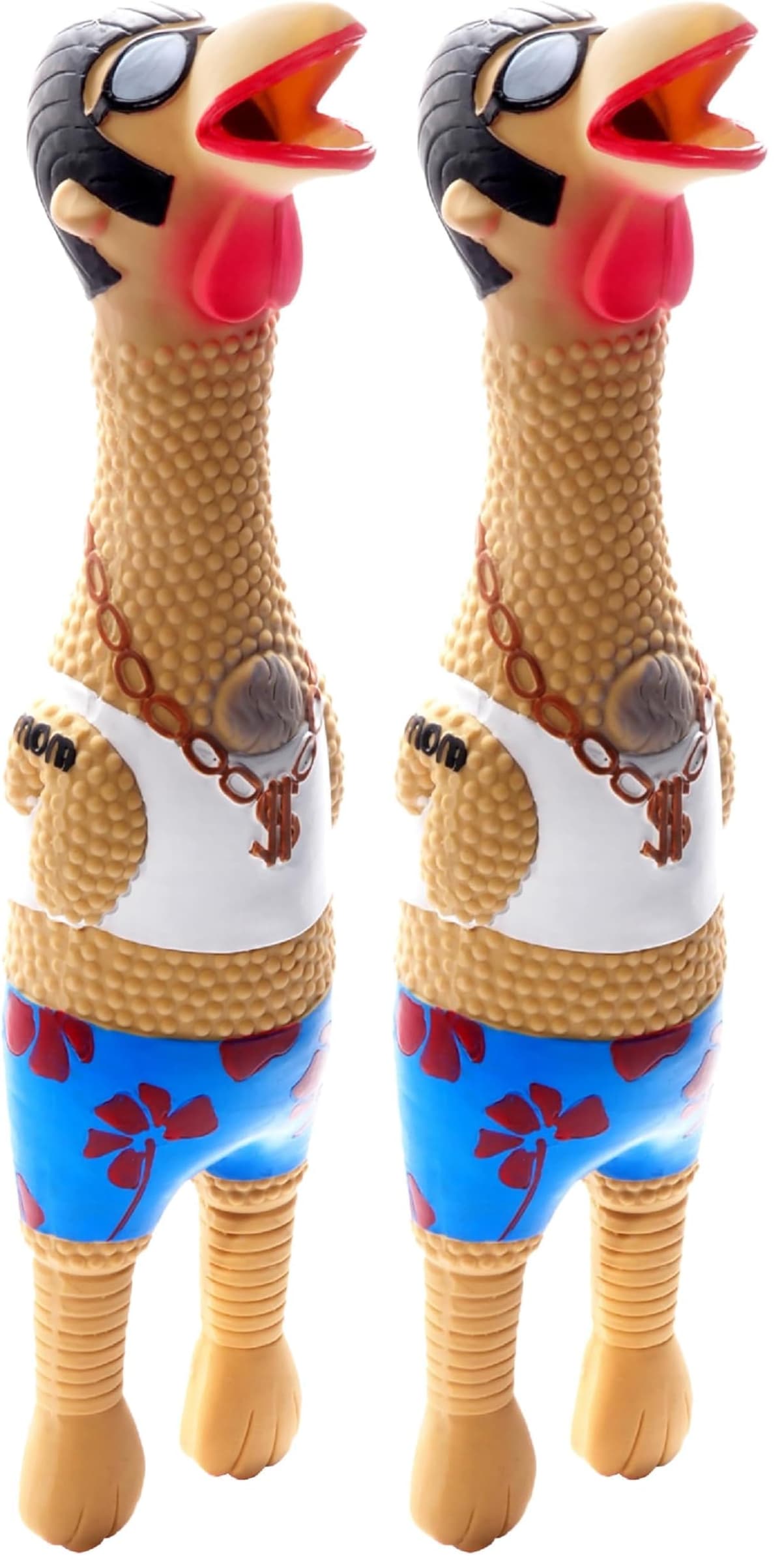 צעצוע חשיבה לכלב — Outward Hound by Charming Pet Squawkers Earl Latex Squeaky Rubber Chicken Dog To