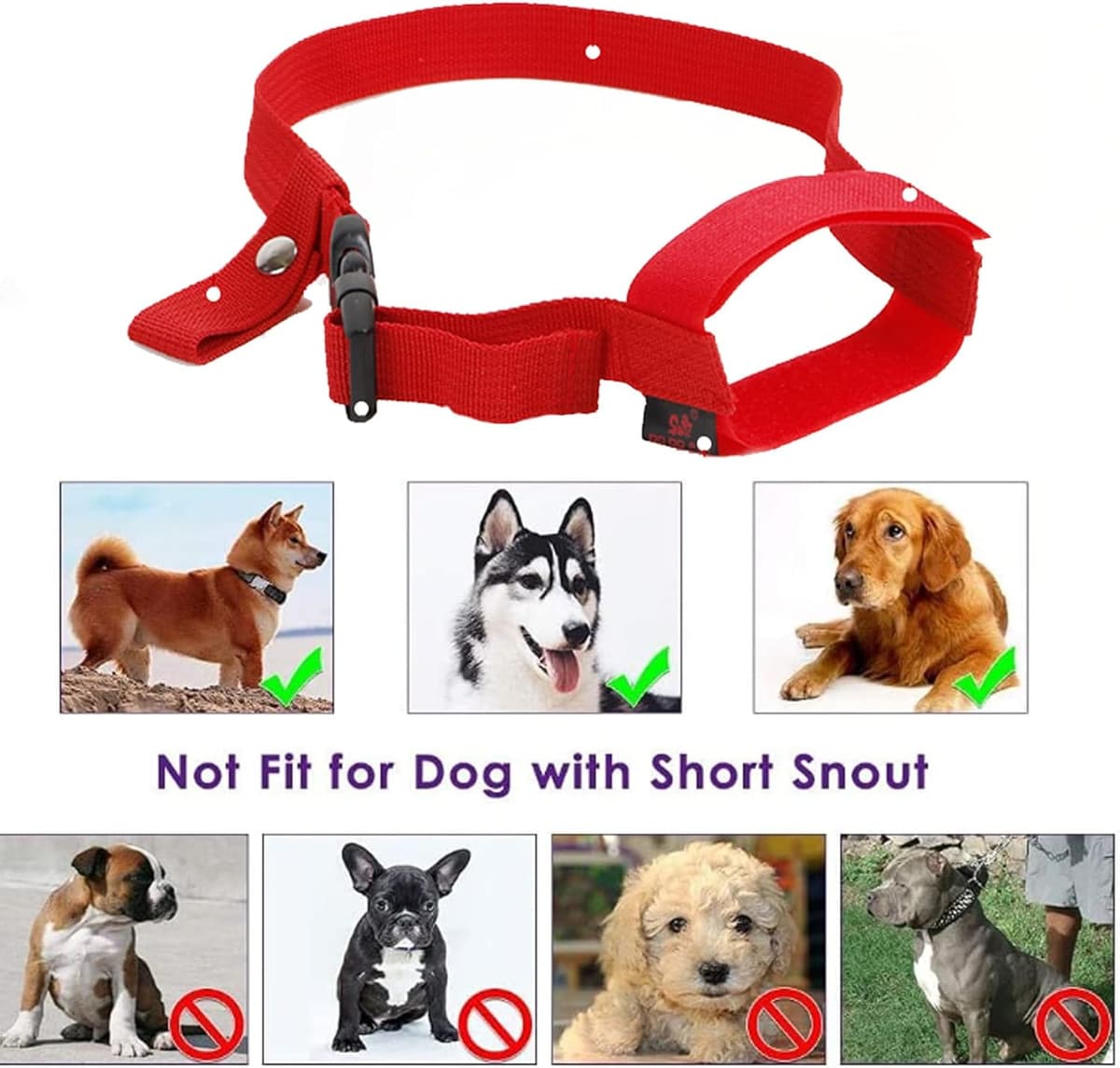 מחסום פה לכלב — Soft Dog Muzzle Dog Mouth Cover for Short-mouthed Anti-Biting Chewing Barking Br