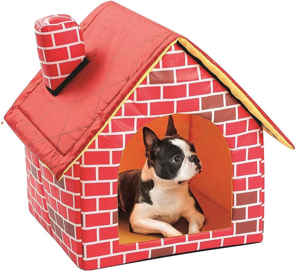 מלונה לכלב — Pet Dog House with Removable Cushion Foldable for Cave Cozy 