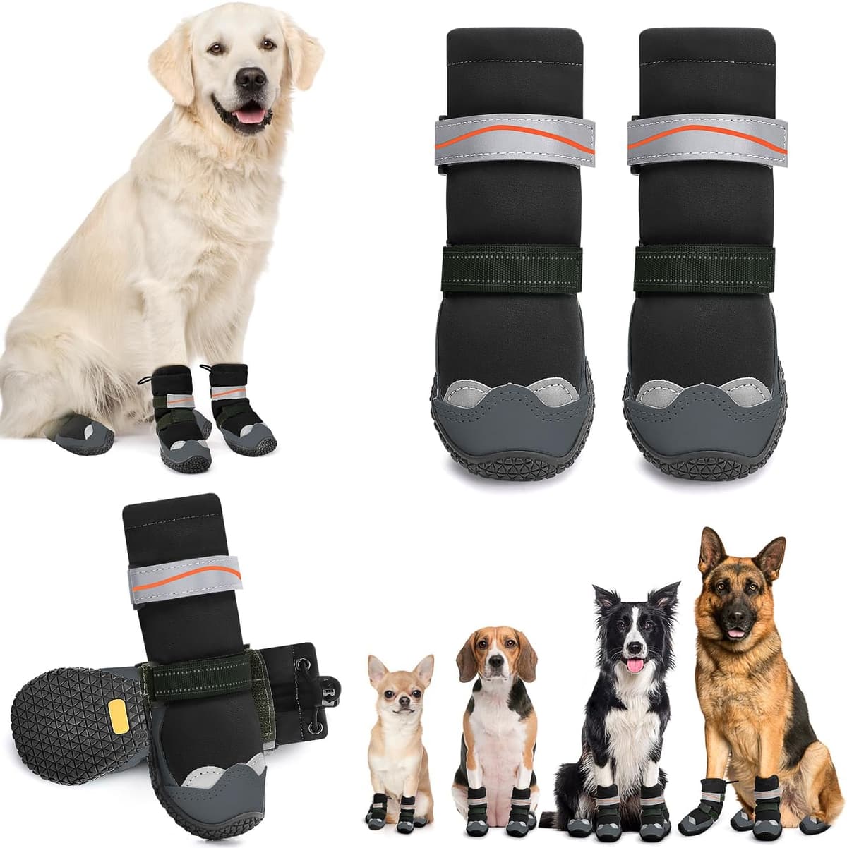 נעליים/מגפיים לכלב — SlowTon Dog Shoes - Waterproof Dog Snow Boots for Winter, Wa