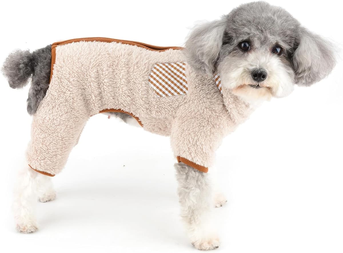 ביגוד לכלב — Ranphy Zip-up Pet Sherpa Fleece Pajamas Pjs for Small Dog Pu