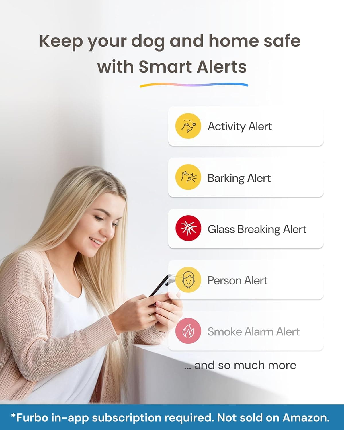 מצלמת מעקב לכלב — Furbo 360° Dog Camera + Power Adapter [Subscription Required] Unlock w/Paid Plan