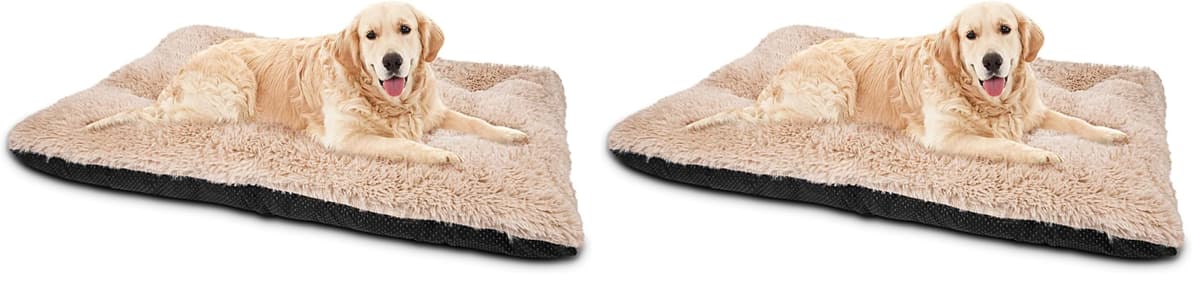 מיטה לכלב קטן — JOEJOY Large Dog Bed Crate Pad, Deluxe Plush Washable Dog Beds Fulffy Soft Kenne
