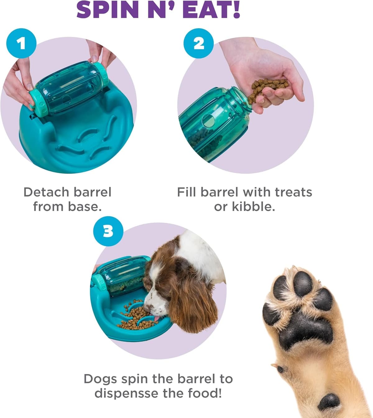 צעצוע חשיבה לכלב — Outward Hound by Nina Ottosson Spin N' Eat Dog Puzzle and Slow Feeder, Level