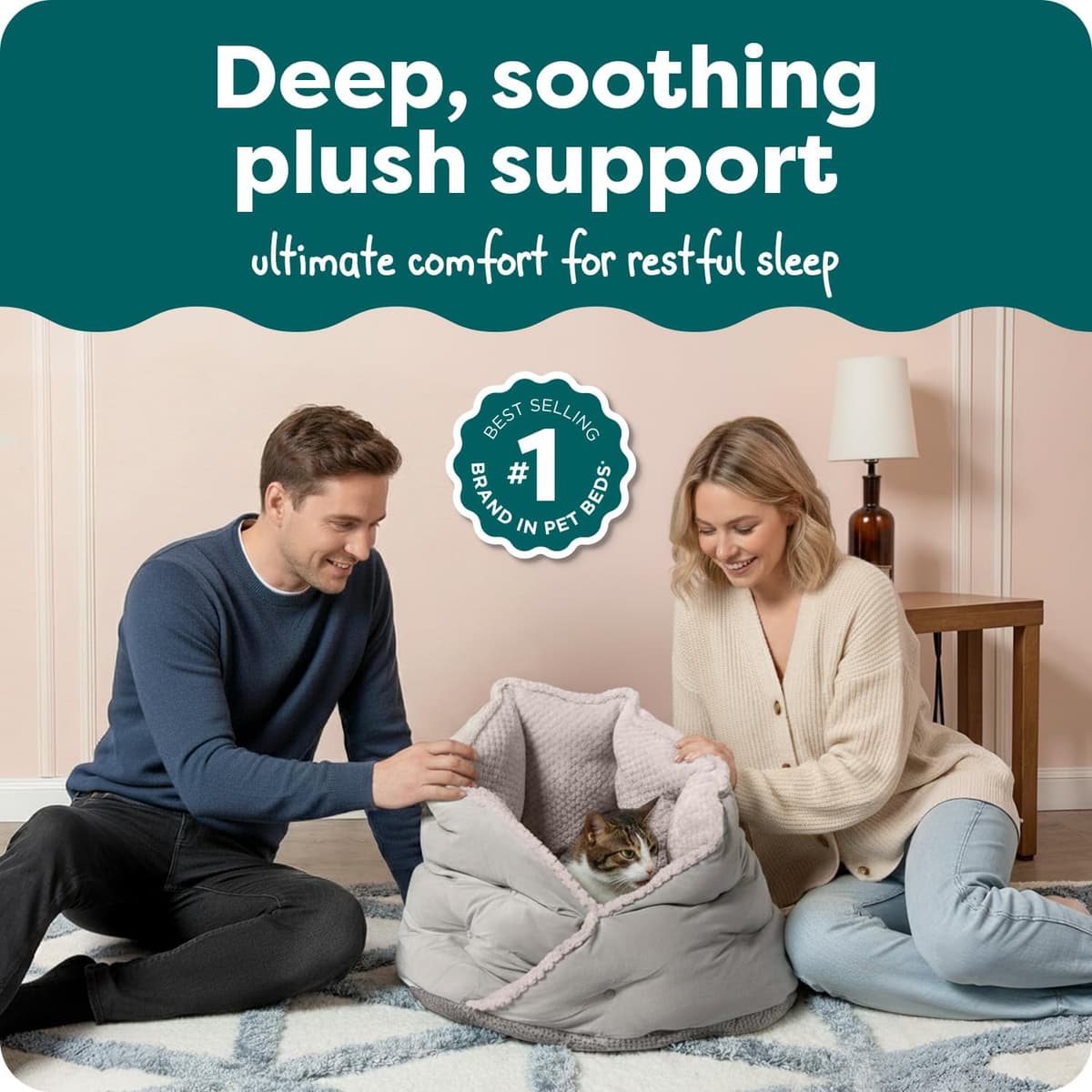 מיטה לכלב קטן — Furhaven 24" Round Pet Bed for Indoor Cats &amp; Medium/