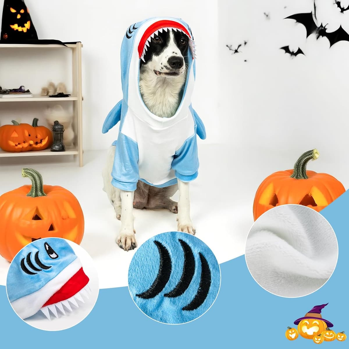 תחפושת לכלב — NACOCO Halloween Shark Dog Costume - Pet Christmas New Year 