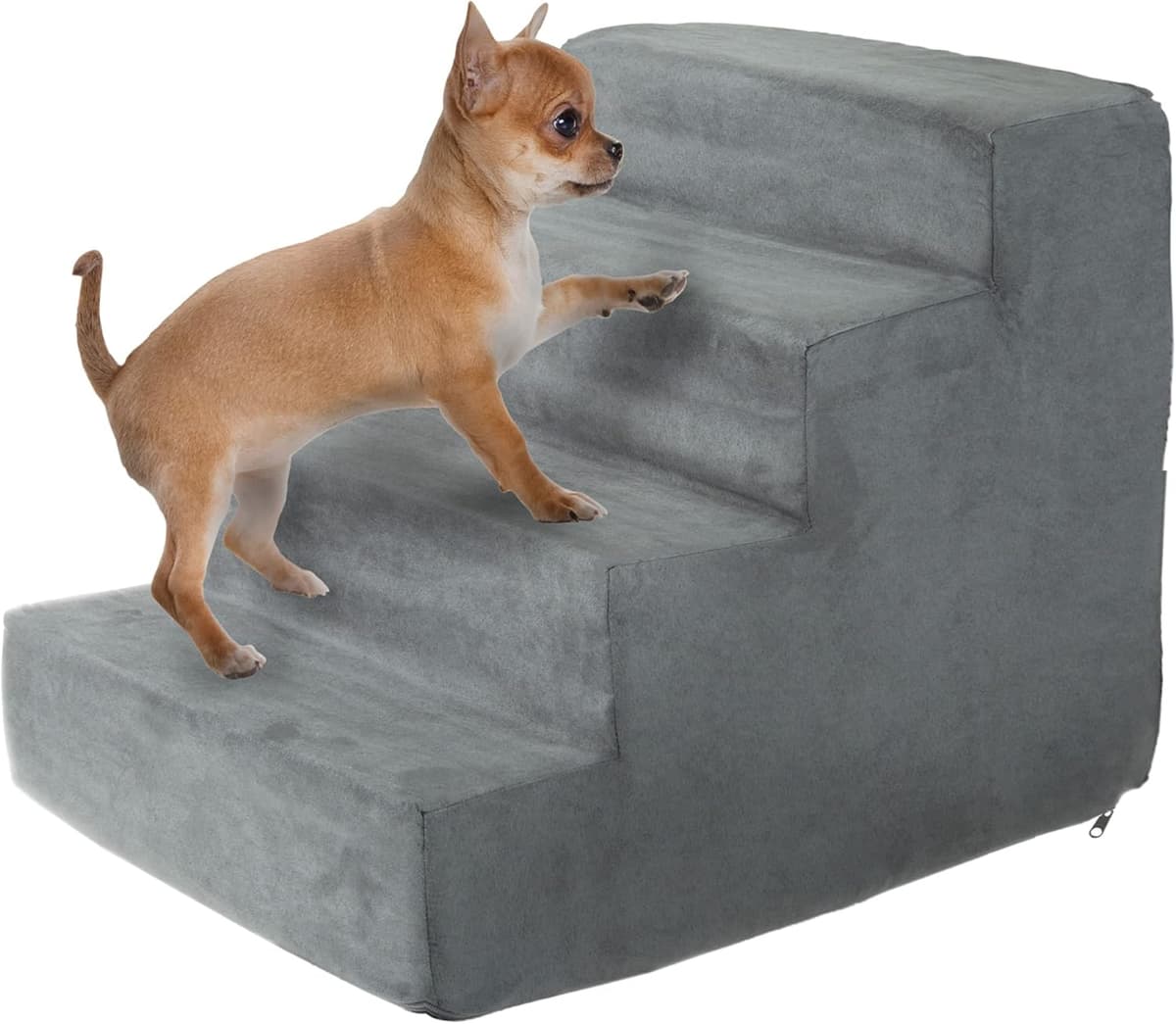 מדרגות/רמפה לכלב — Dog Stairs for Small Dogs - 4-Step Dog Steps for High Bed an