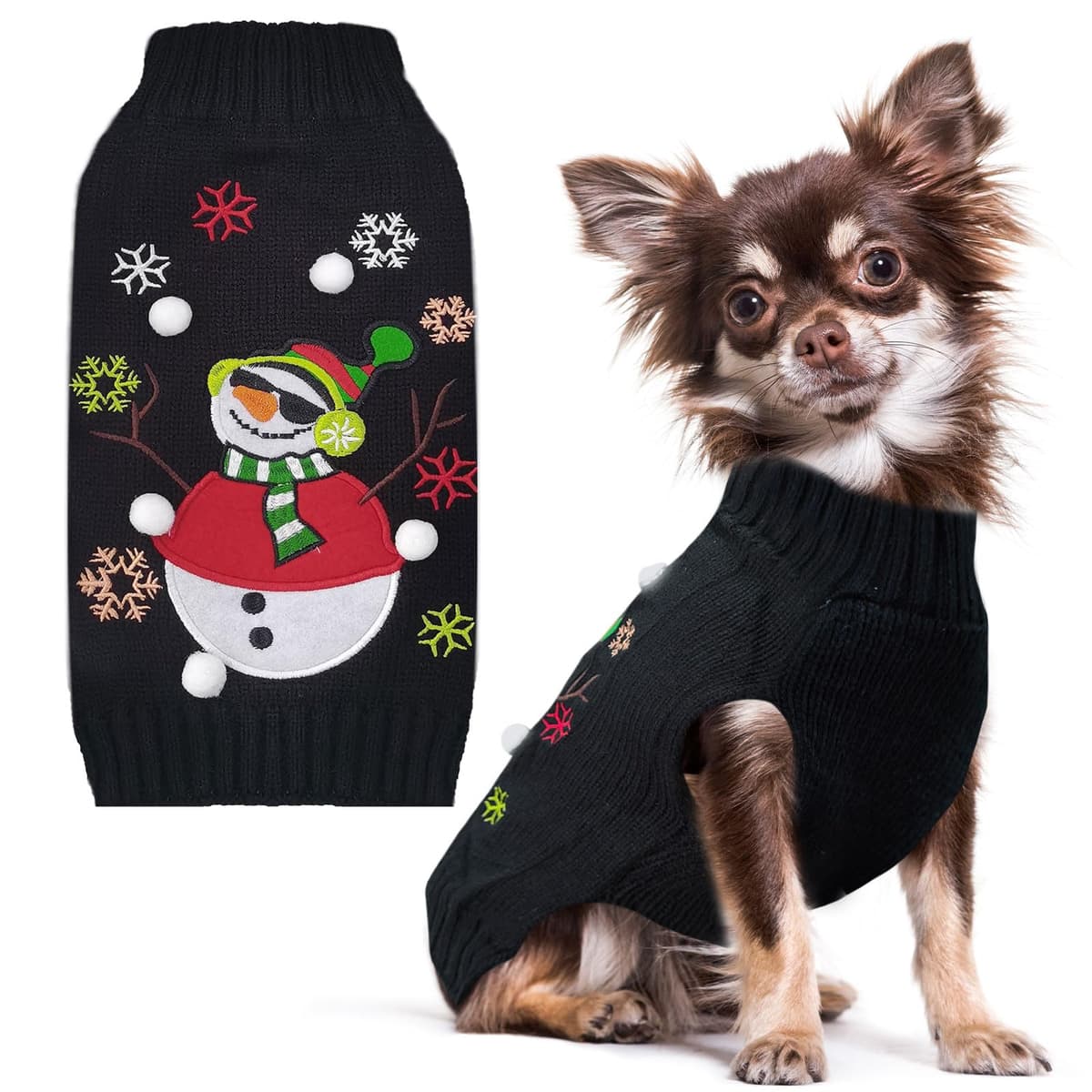בגדים לכלב — PETCARE Christmas Dog Sweaters Black Snowman Ugly Snow Xmas Puppy Costume Pet Ho