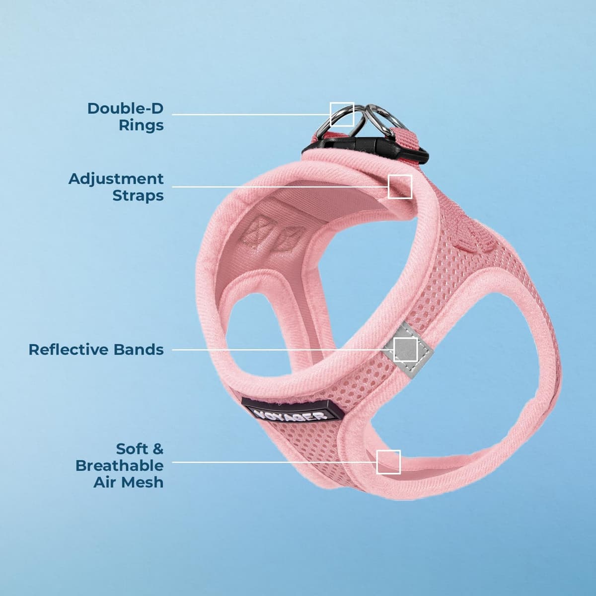 רתמה/רצועה לכלב — Best Pet Supplies Voyager Step-in Air Harness - All Weather Mesh, Reflective, No