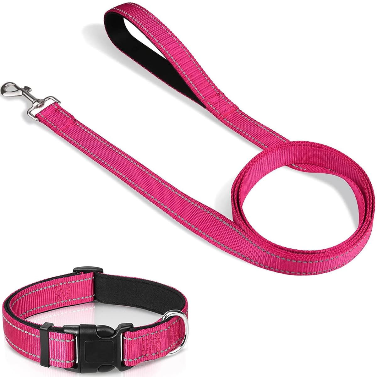קולר לכלב — Joytale 6FT1'' Dog Leash and Collar (16-24"), Reflective Soft Neoprene Padded Pe
