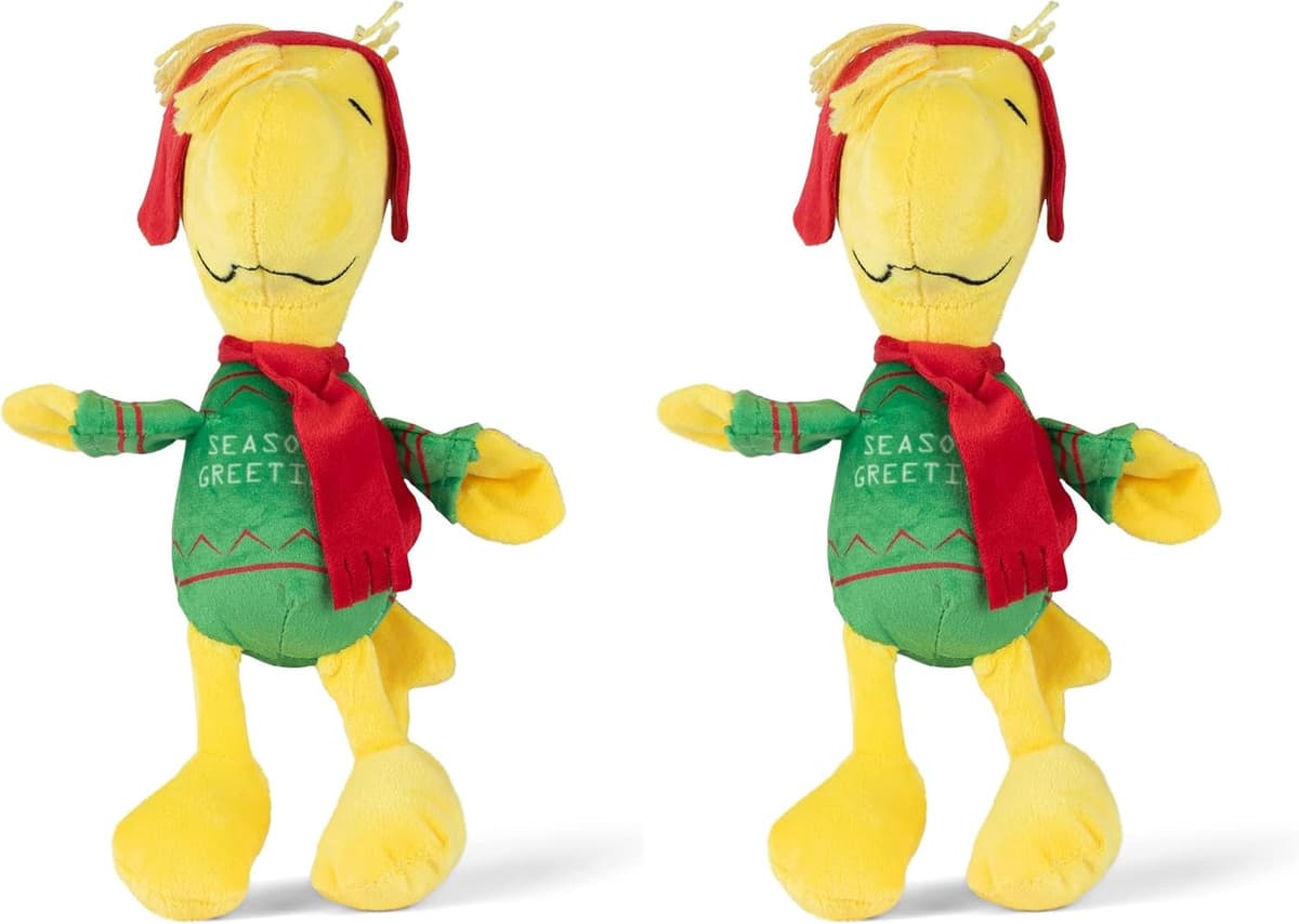צעצוע לכלב — Holiday Seasons Greetings Woodstock Plush Dog Toy with Squeaker - Charlie Brown 