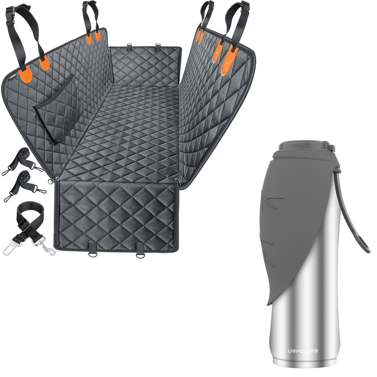 כיסוי רכב לכלב — URPOWER Waterproof Dog Car Seat Cover for Back Seat & 27Oz Insulated Portable Do