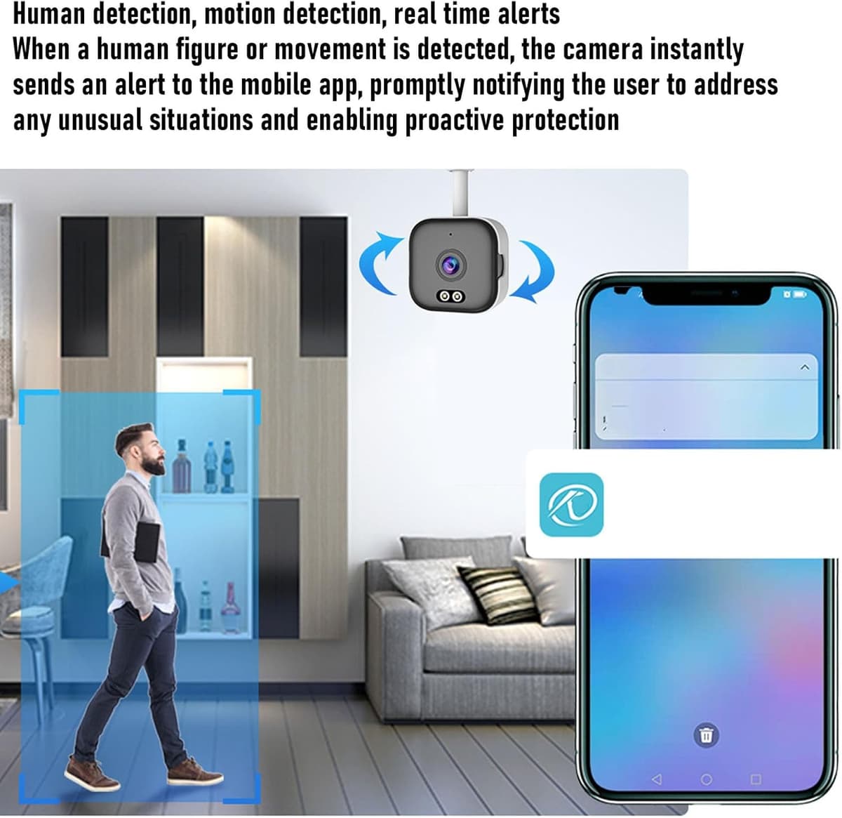 מצלמת מעקב לכלב — 2K Cameras for Home Security Dual Band, 3MP WiFi 2.4G 5G HD Home Security Camera