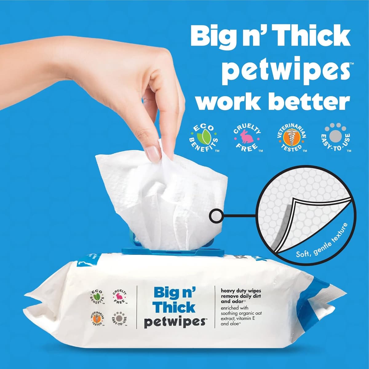 ניקיון לבית עם כלב — Petkin Large Pet Wipes for Dogs and Cats, 200 Count, Organic Oat Extract, Moiste