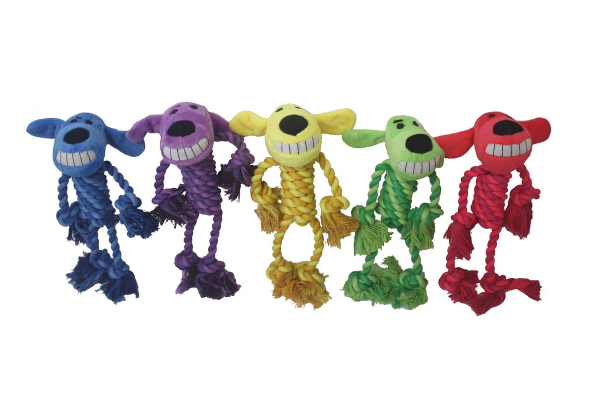 צעצוע חבל/כדור לכלב — Multipet Rope Body Loofa 6" Dog Toy