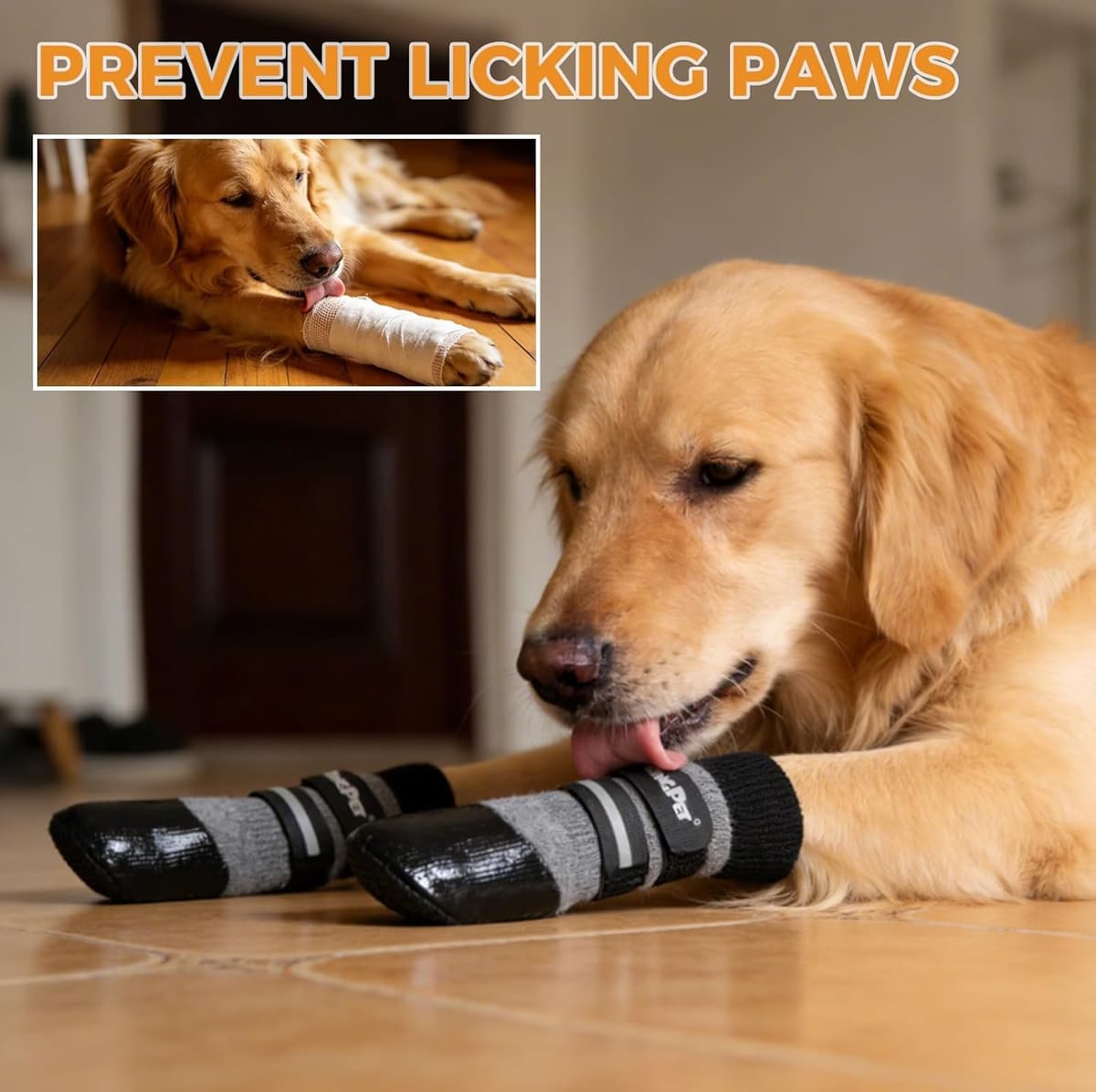 נעליים/מגפיים לכלב — BINGPET Waterproof Dog Socks Boots to Prevent Licking Paws,A