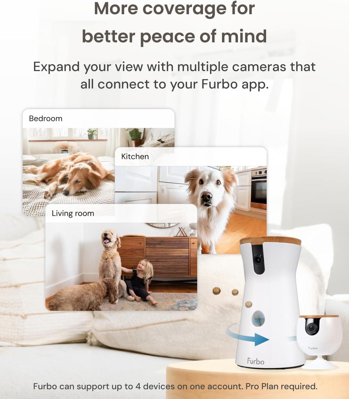 מצלמת מעקב לכלב — Furbo 360° Dog Camera + Mini [New Subscription Required at Setup] 2-Camera Bundl
