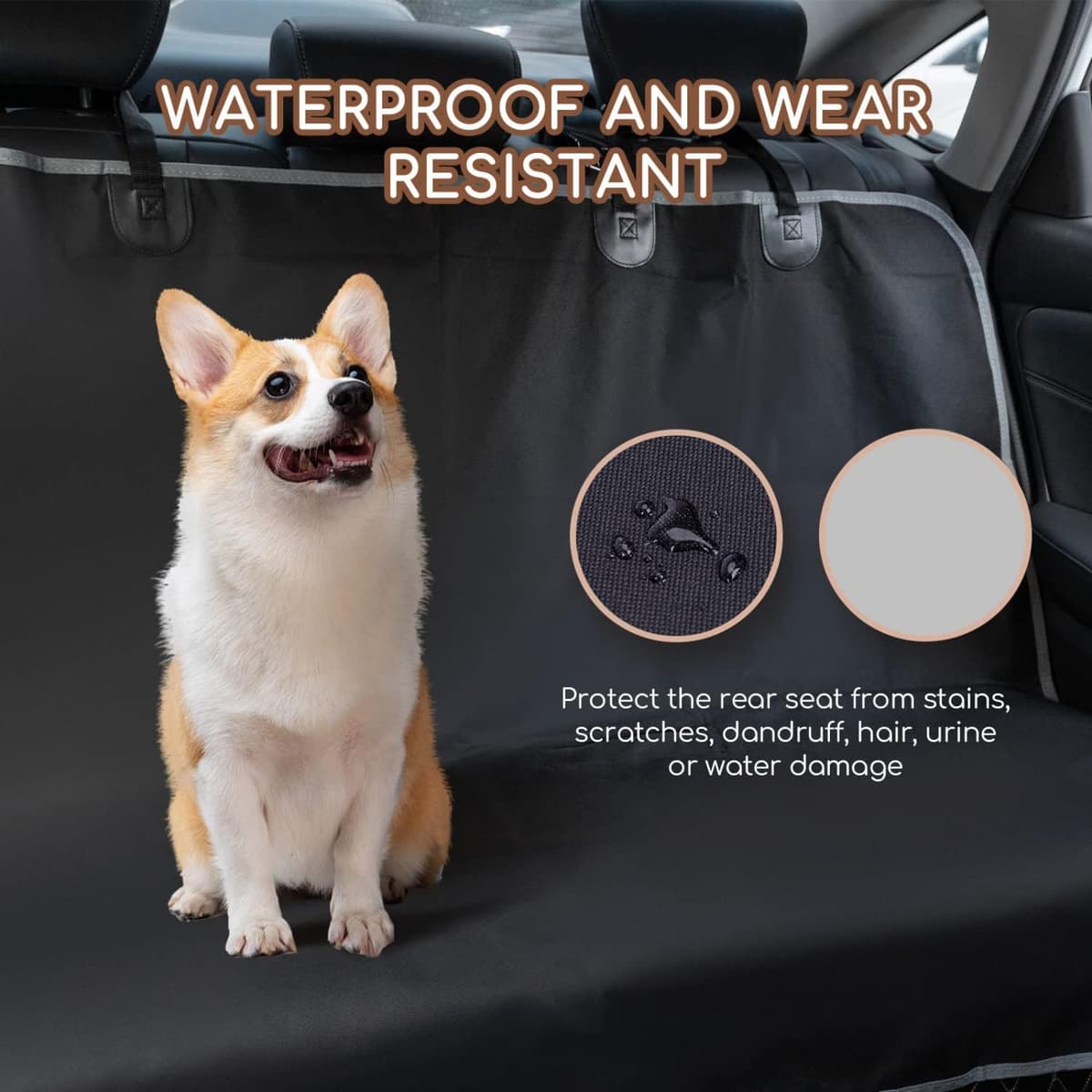 כיסוי רכב לכלב — Dog Car Seat Cover, No-Skirt Design Waterproof Nonslip Car Seat Cover for Dogs, 