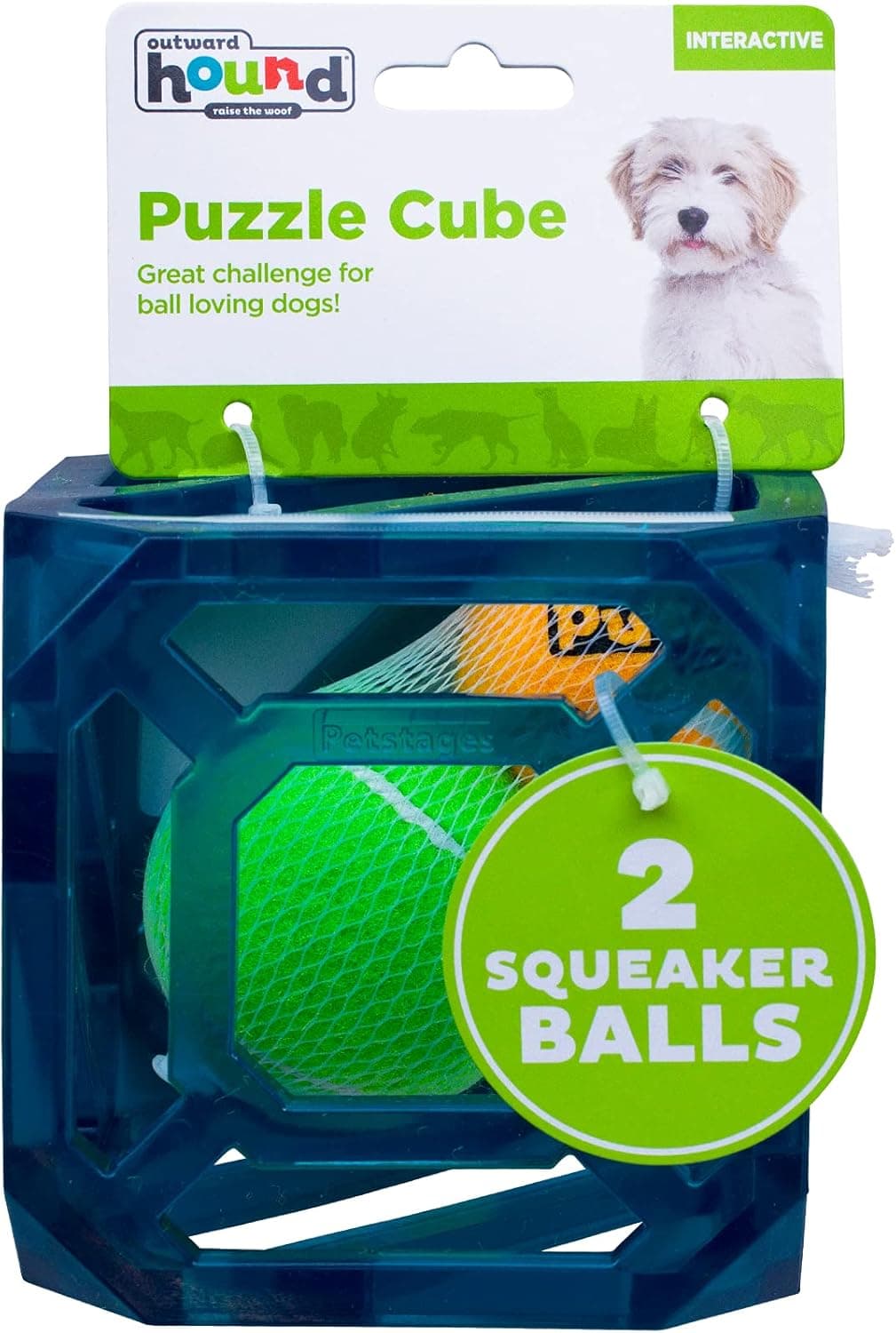 צעצוע חשיבה לכלב — Outward Hound Puzzle Cube Interactive Squeaky Dog Toy
