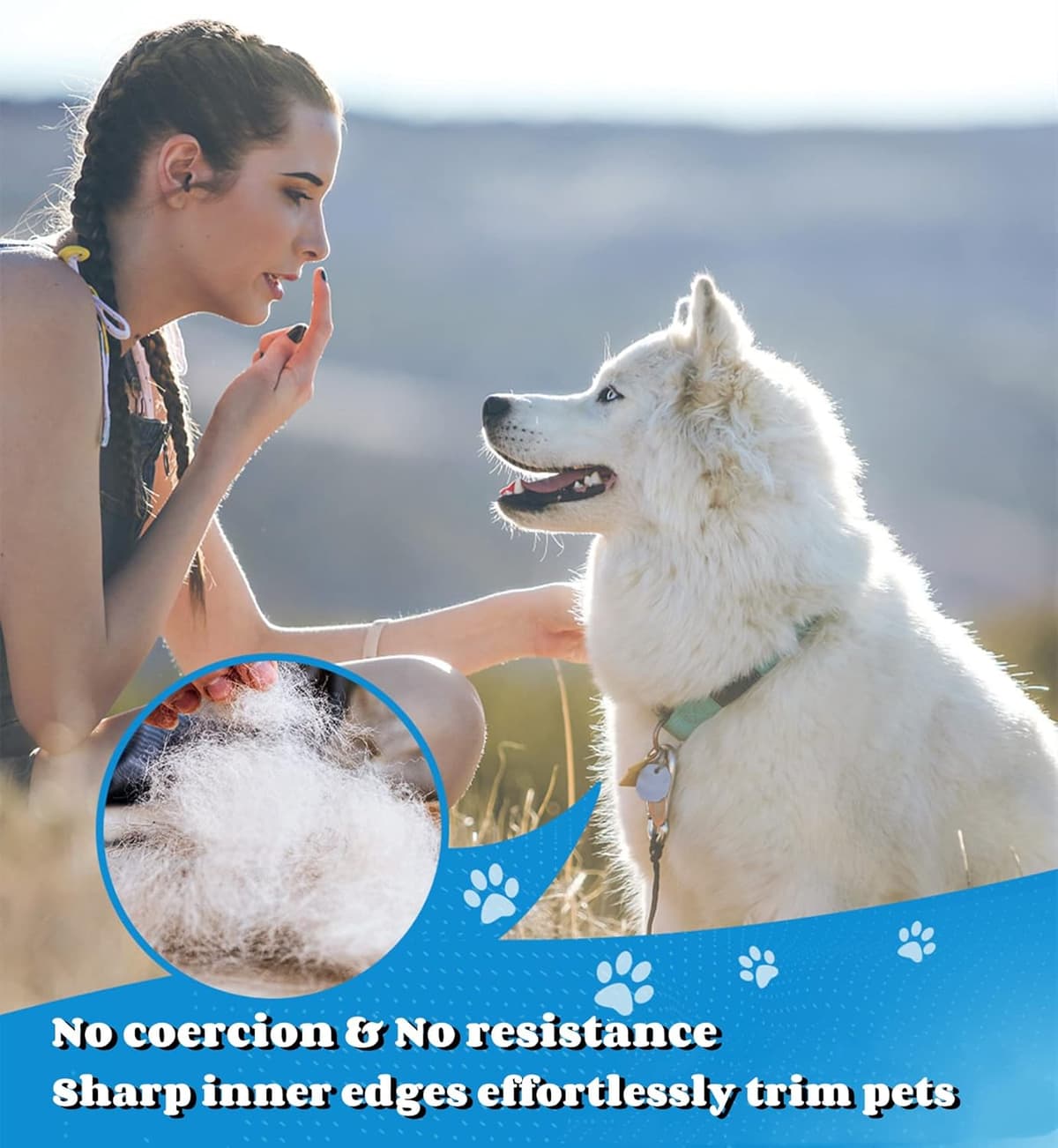 מברשת טיפוח לכלב — Morpilot Dog Grooming Brush, Dog Dematting Comb Tool, Cat Comb - 23+12 Double Si