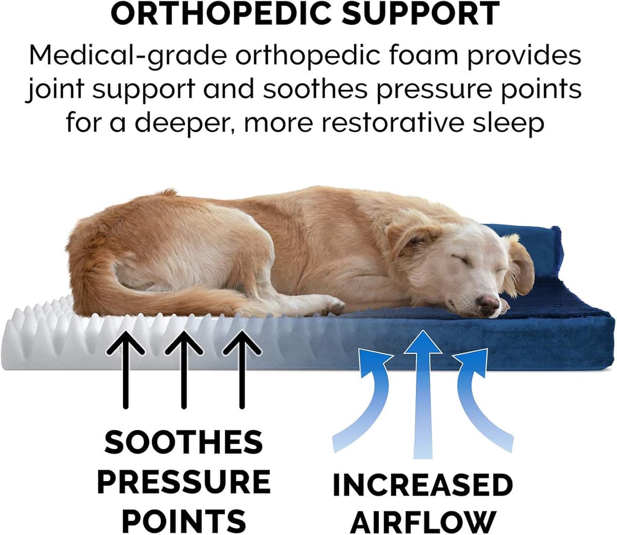 מיטה לכלב גדול — Furhaven Orthopedic Dog Bed for Large/Medium Dogs w/ Removab