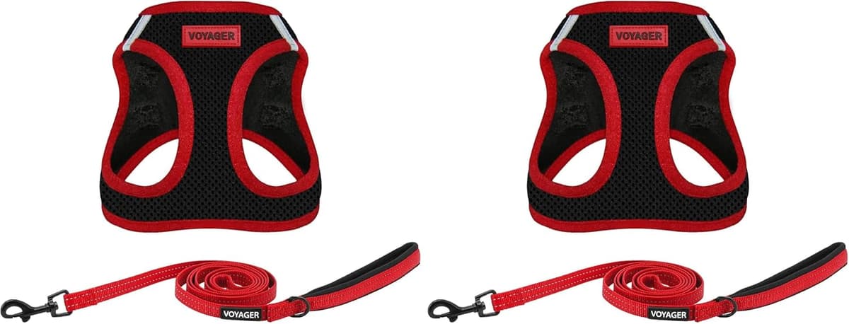 רתמה/רצועה לכלב — Voyager Step-in Air All Weather Mesh Harness and Reflective Dog 5 ft Leash Combo