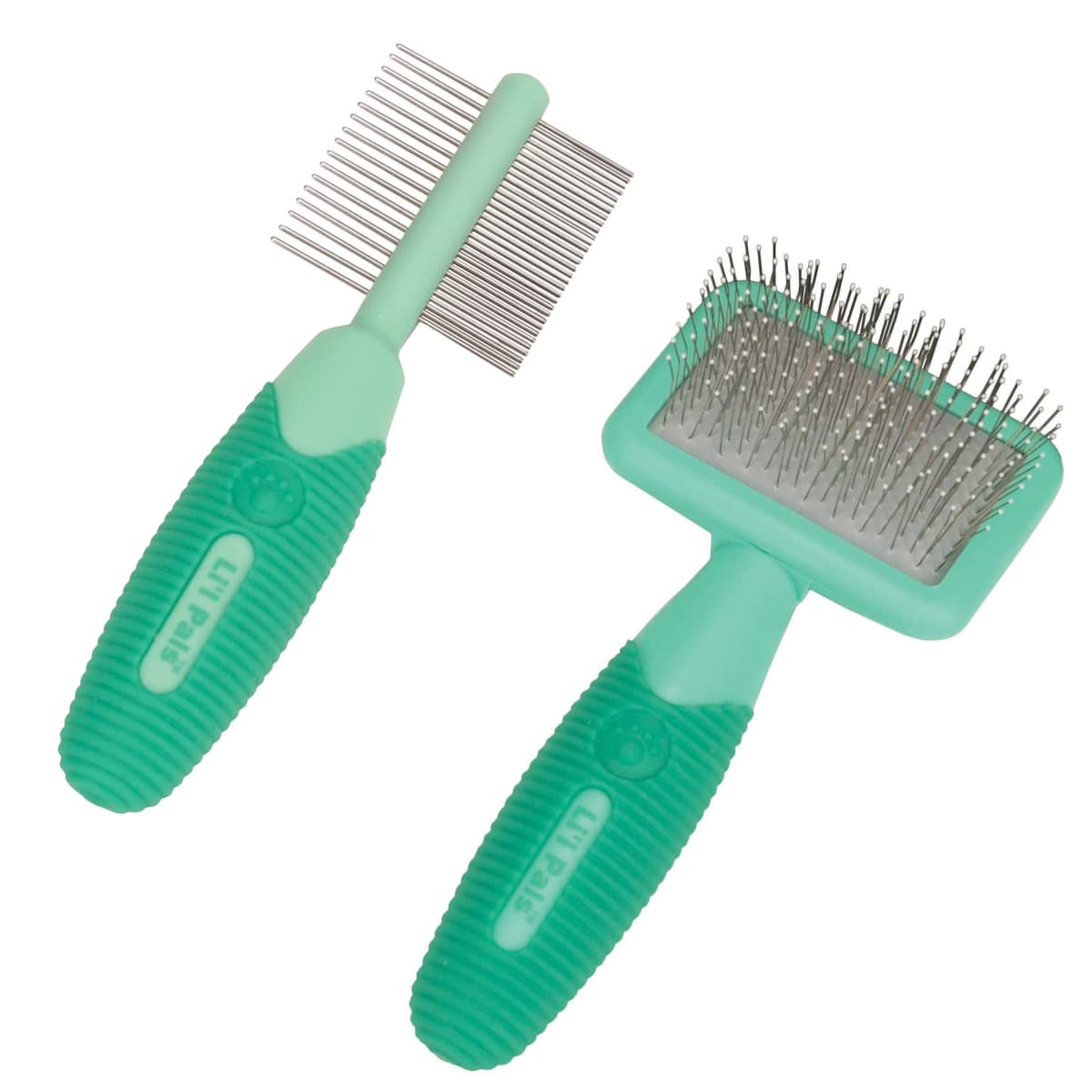 מברשת טיפוח לכלב — Coastal Pet - Li'l Pals Slicker Brush with Coated Tips and Double-Sided Comb for