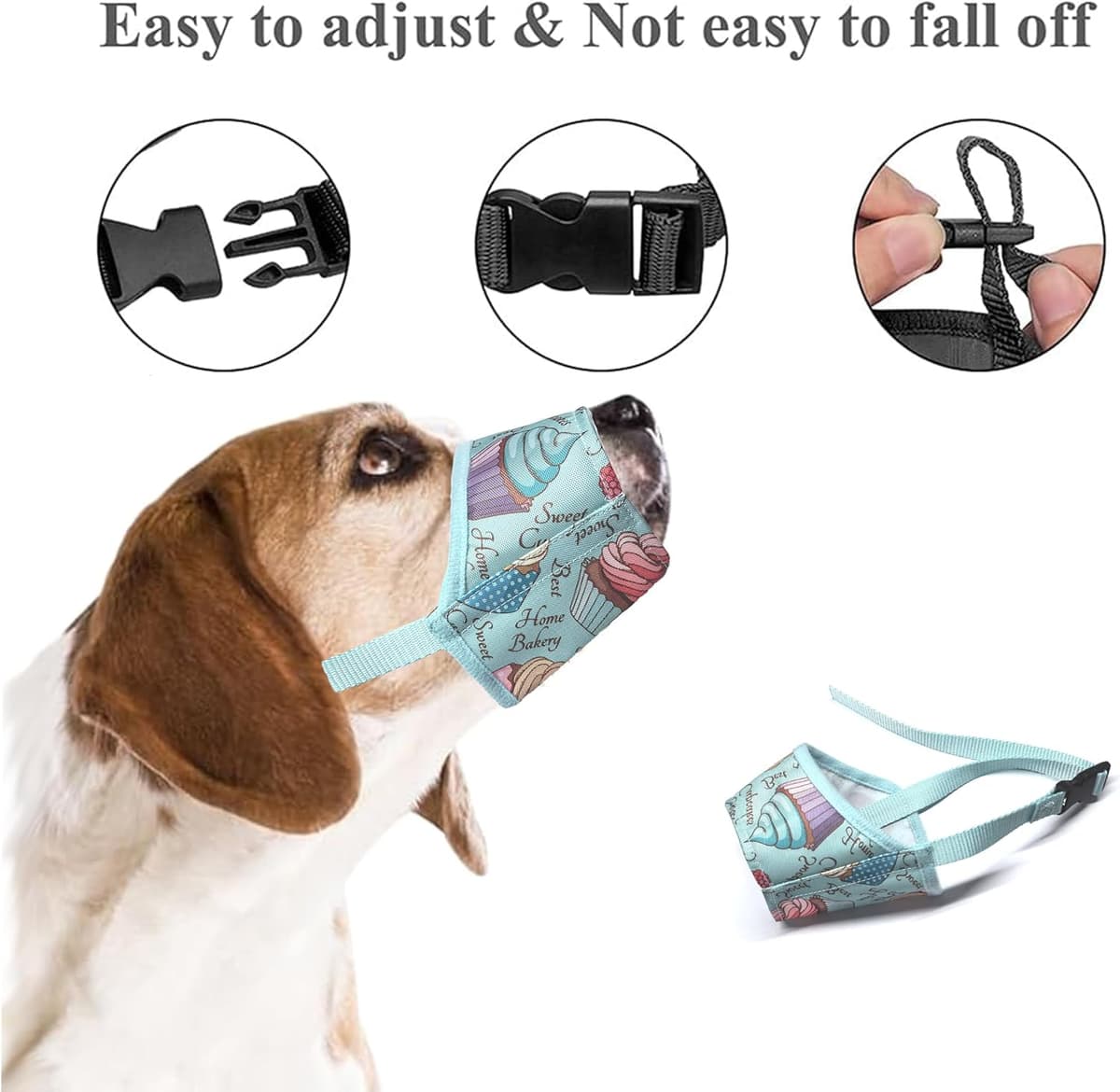 מחסום פה לכלב — Soft Nylon Dog Muzzle to Prevent Biting Barking and Chewing,Breathable Drinkable