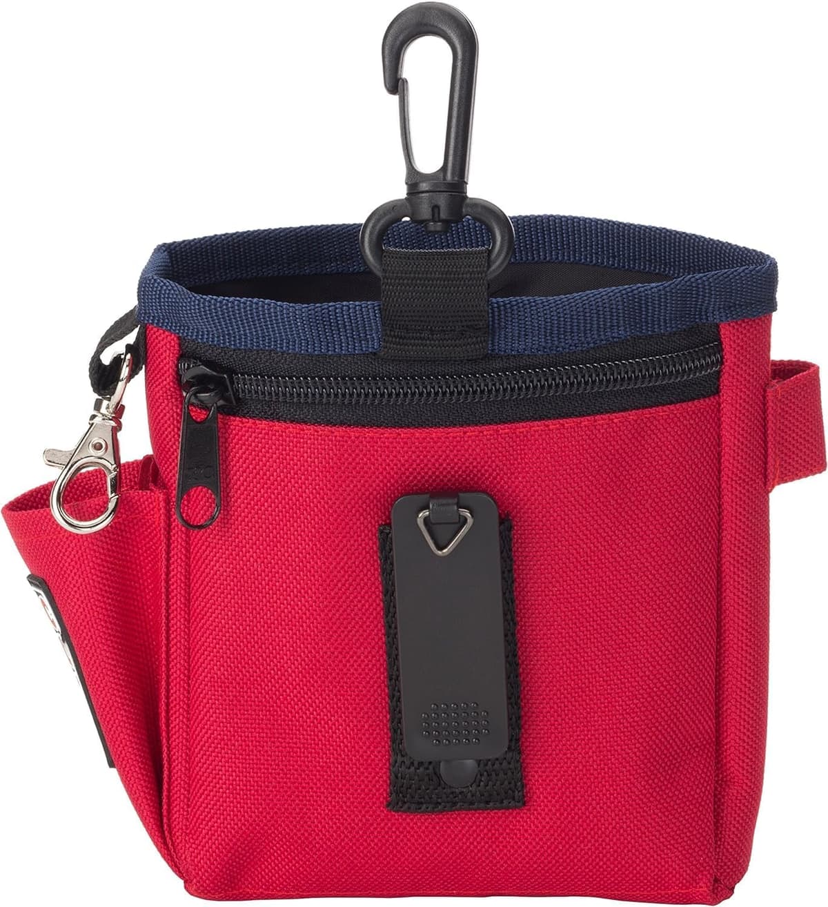 עזר אילוף לכלב — Company of Animals Treat Bag, Red, Zipped Pockets &amp; Drawstring, Clips on Bel