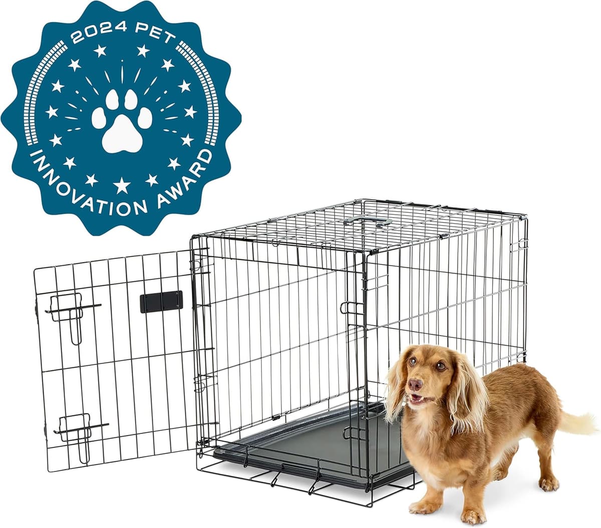 כלוב/כלייה לכלב — Carlson Pet Products SECURE AND FOLDABLE Single Door Metal Dog Crate, Small, 24.