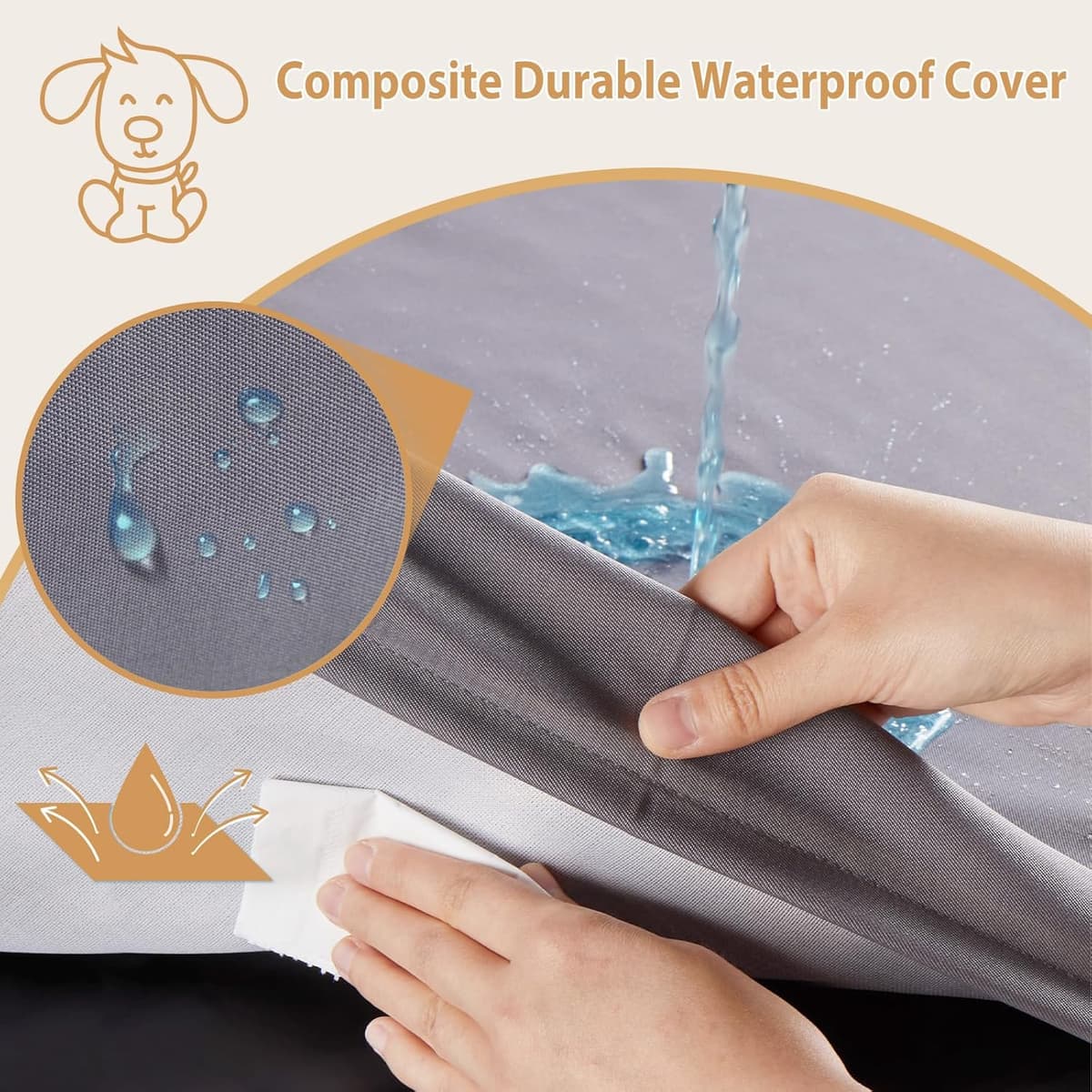 מיטה לכלב גדול — BFPETHOME Outdoor Dog Beds for Large Dogs, Waterproof Dog Be