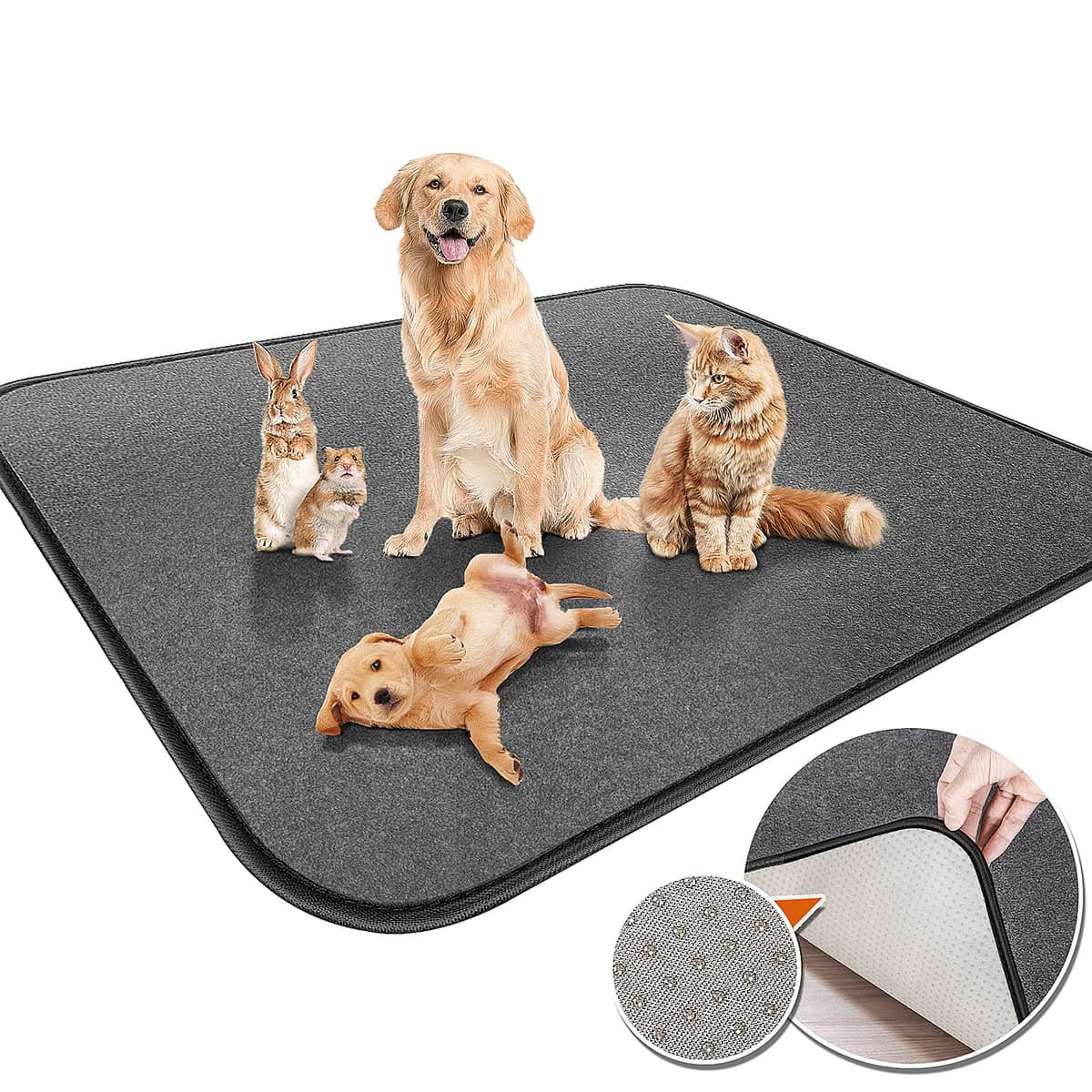 פד לכלב — Gimars Washable Pee Pads for Dogs 72"x72" Upgrade Thicker 5 Layers Heavy Absorbe